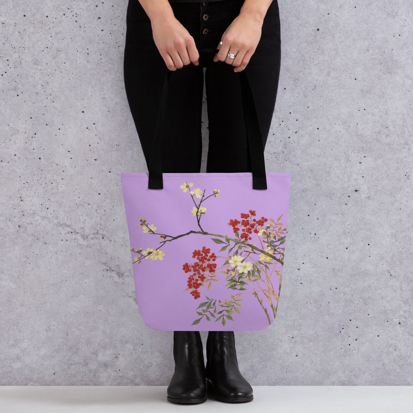 The Spirit of Flowers in Twelve Months｜Blooming Wintersweet and Heavenly Bamboo｜Tote bag｜Lilac