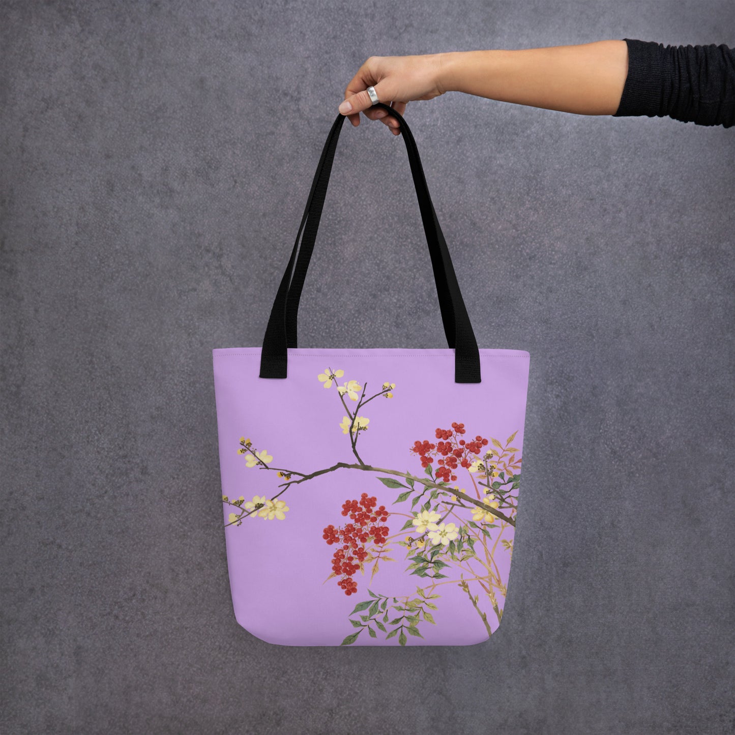 The Spirit of Flowers in Twelve Months｜Blooming Wintersweet and Heavenly Bamboo｜Tote bag｜Lilac