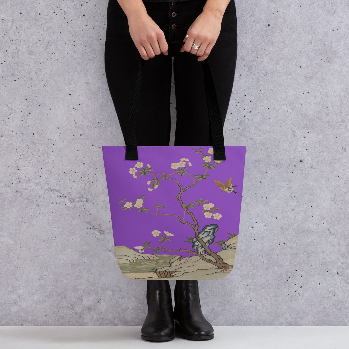 Kesi Flower Album｜Plum Blossoms and Butterfly｜Tote bag｜Purple