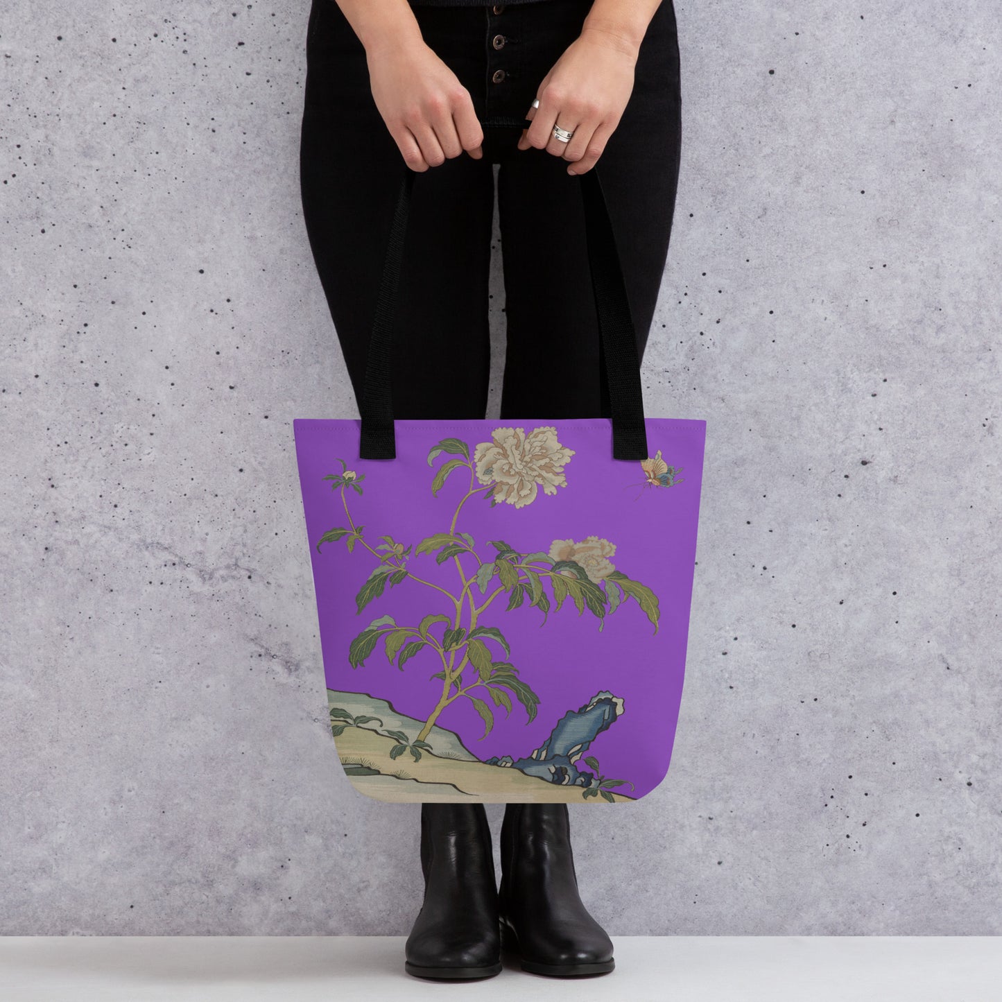 Kesi Flower Album｜Peonies and Butterfly｜Tote bag｜Purple