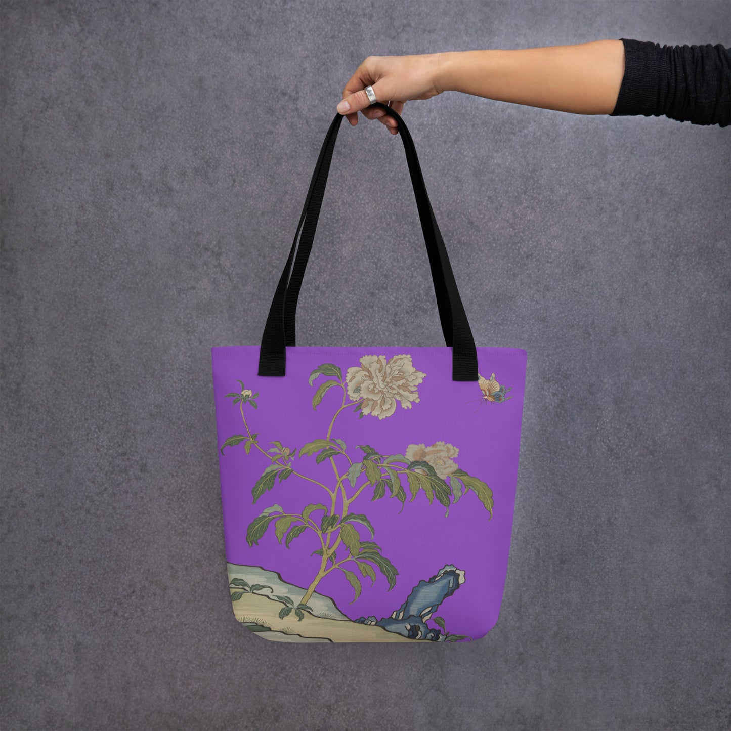 Kesi Flower Album｜Peonies and Butterfly｜Tote bag｜Purple