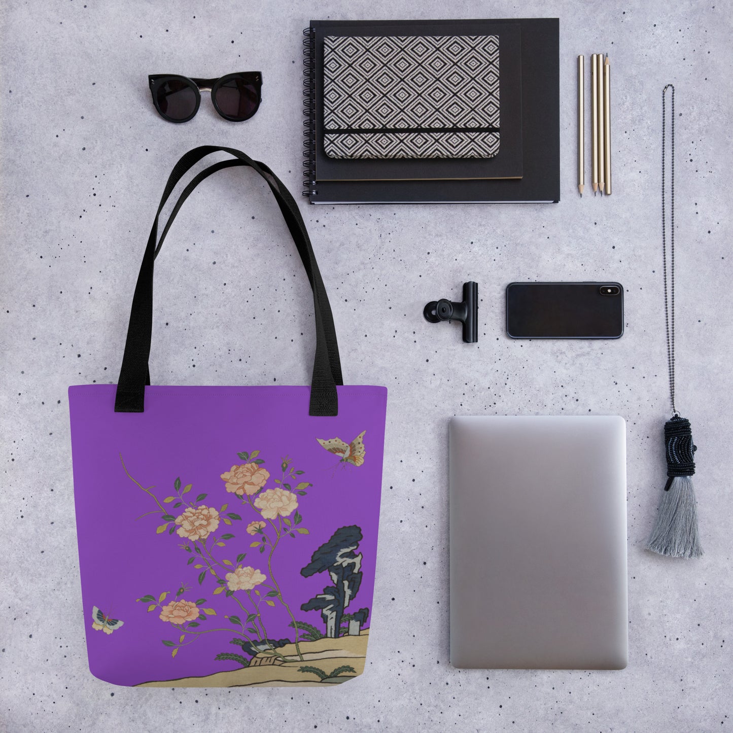 Kesi Flower Album｜Red Roses｜Tote bag｜Purple