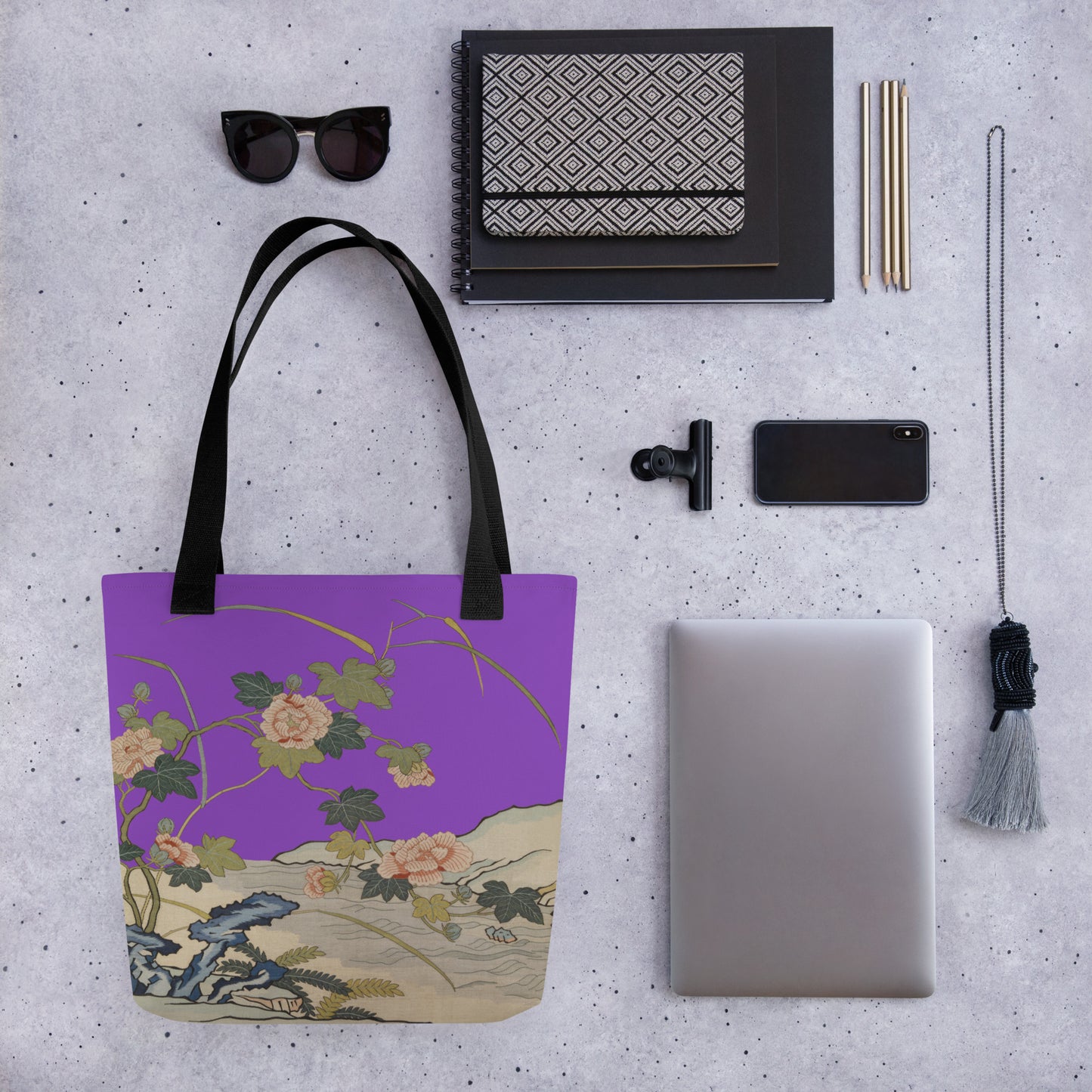 Kesi Flower Album｜Hibiscus by the Water｜Tote bag｜Purple