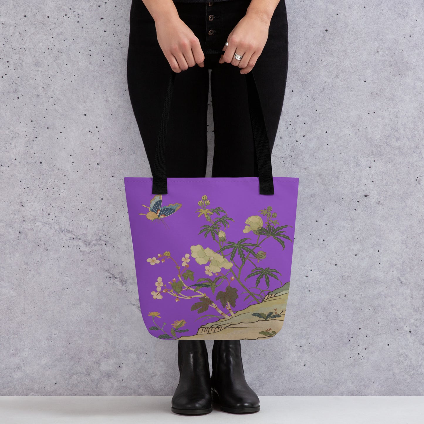 Kesi Flower Album｜Hibiscus and Begonia Blossoms｜Tote bag｜Purple