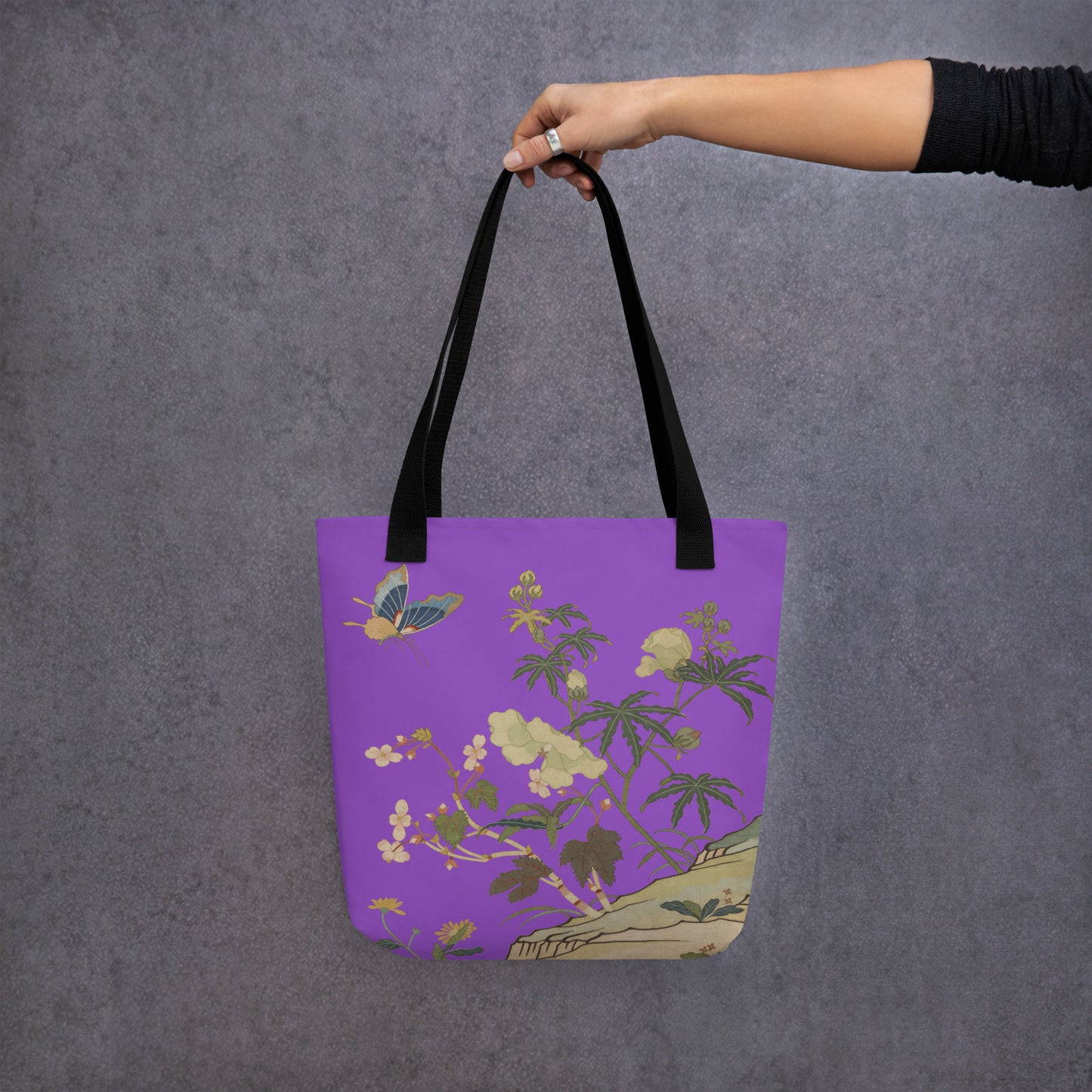 Kesi Flower Album｜Hibiscus and Begonia Blossoms｜Tote bag｜Purple