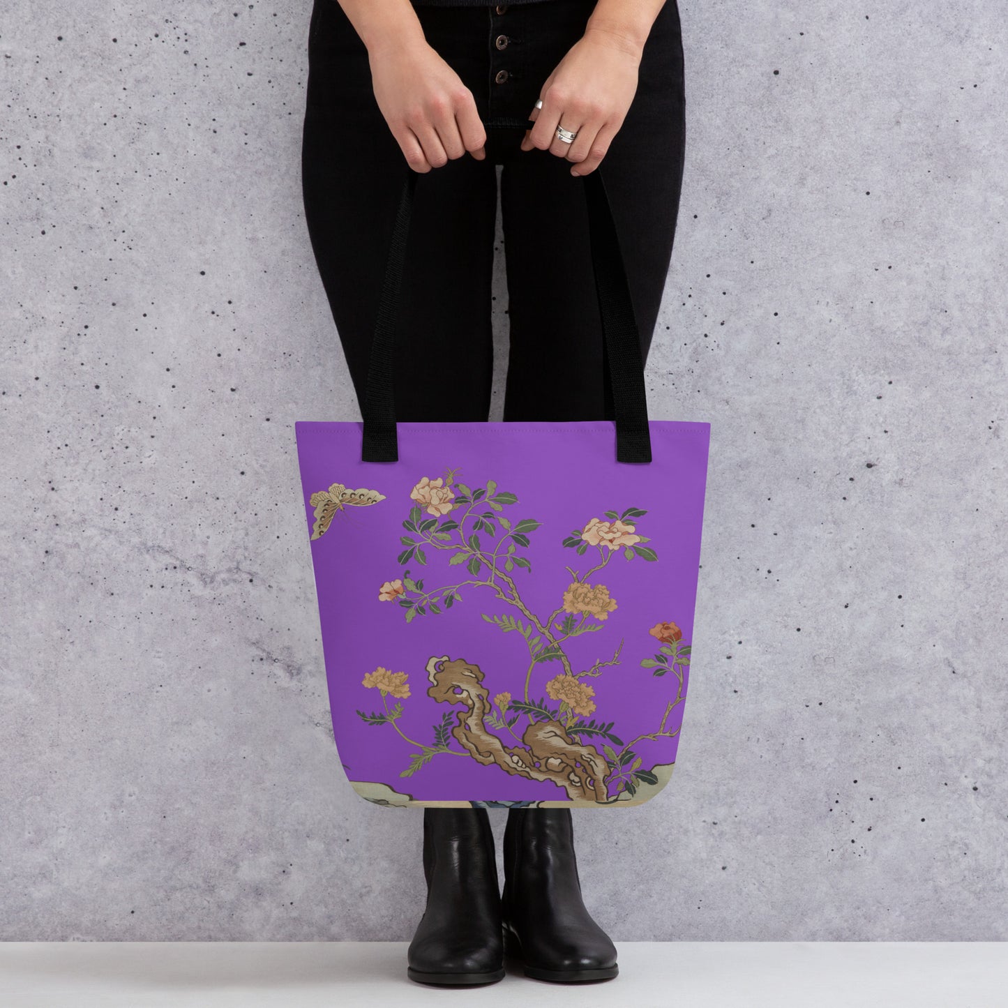 Kesi Flower Album｜Camellia and Butterfly｜Tote bag｜Purple