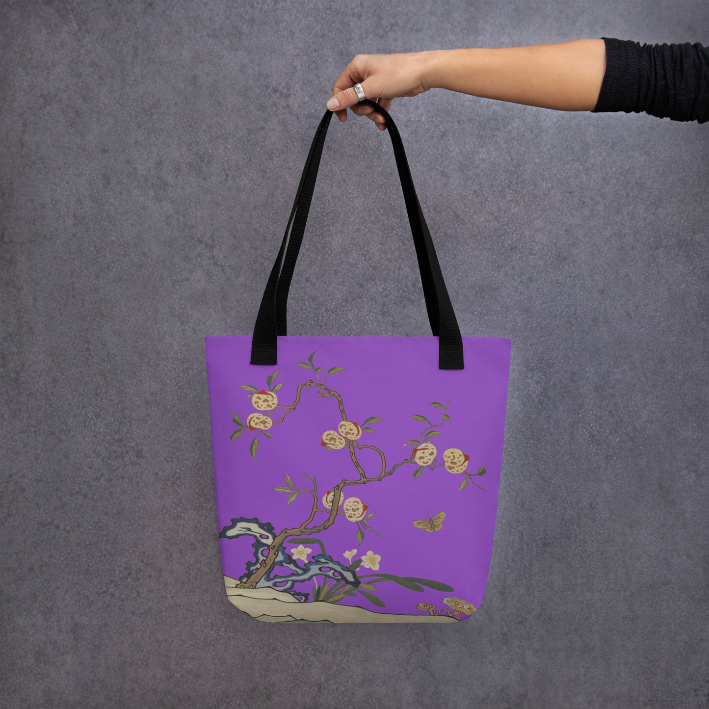 Kesi Flower Album｜Narcissus and Peaches｜Tote bag｜Purple