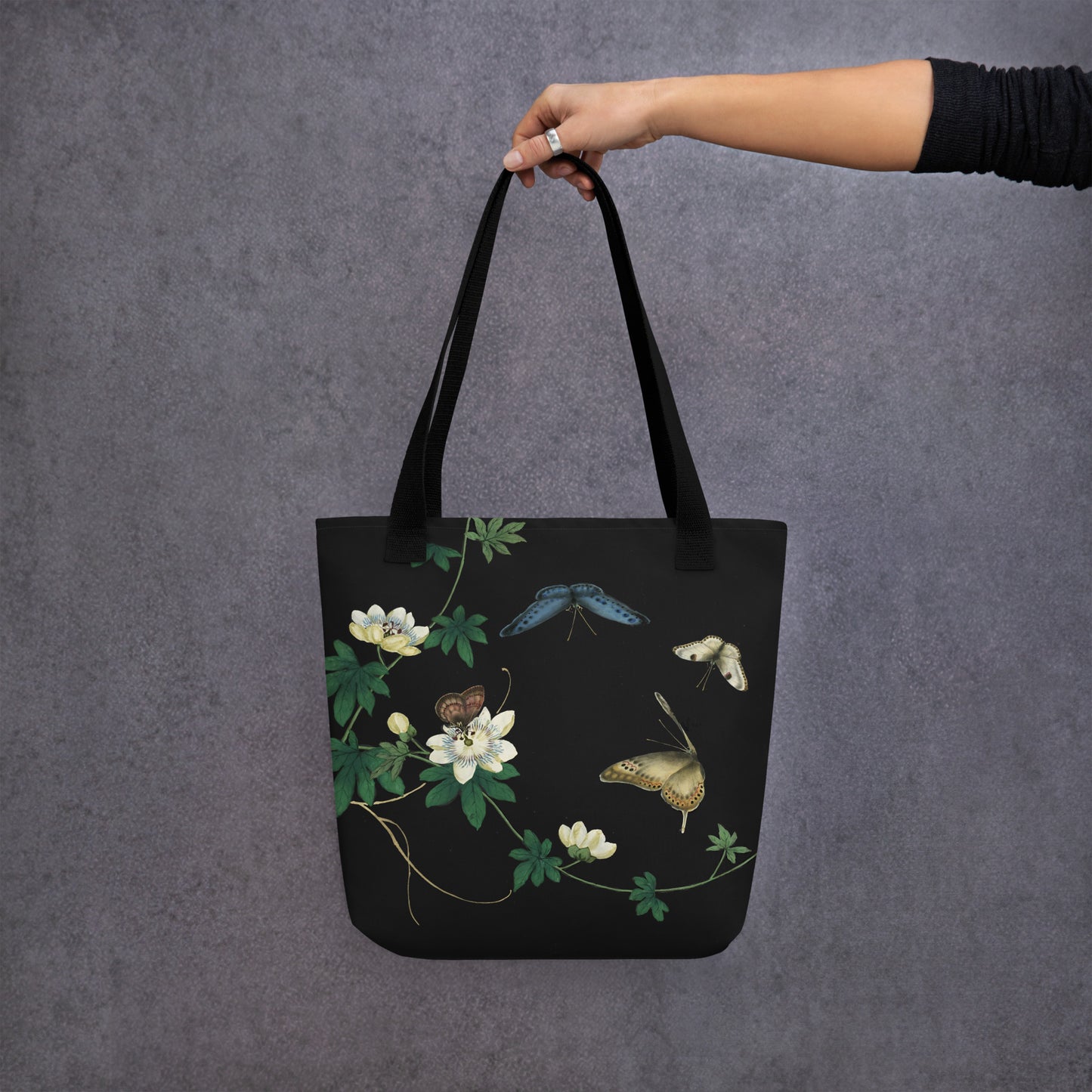 Cats And Butterflies Of Longevity｜Butterflies amidst the Edible Fruited Passion Flowers｜Tote bag