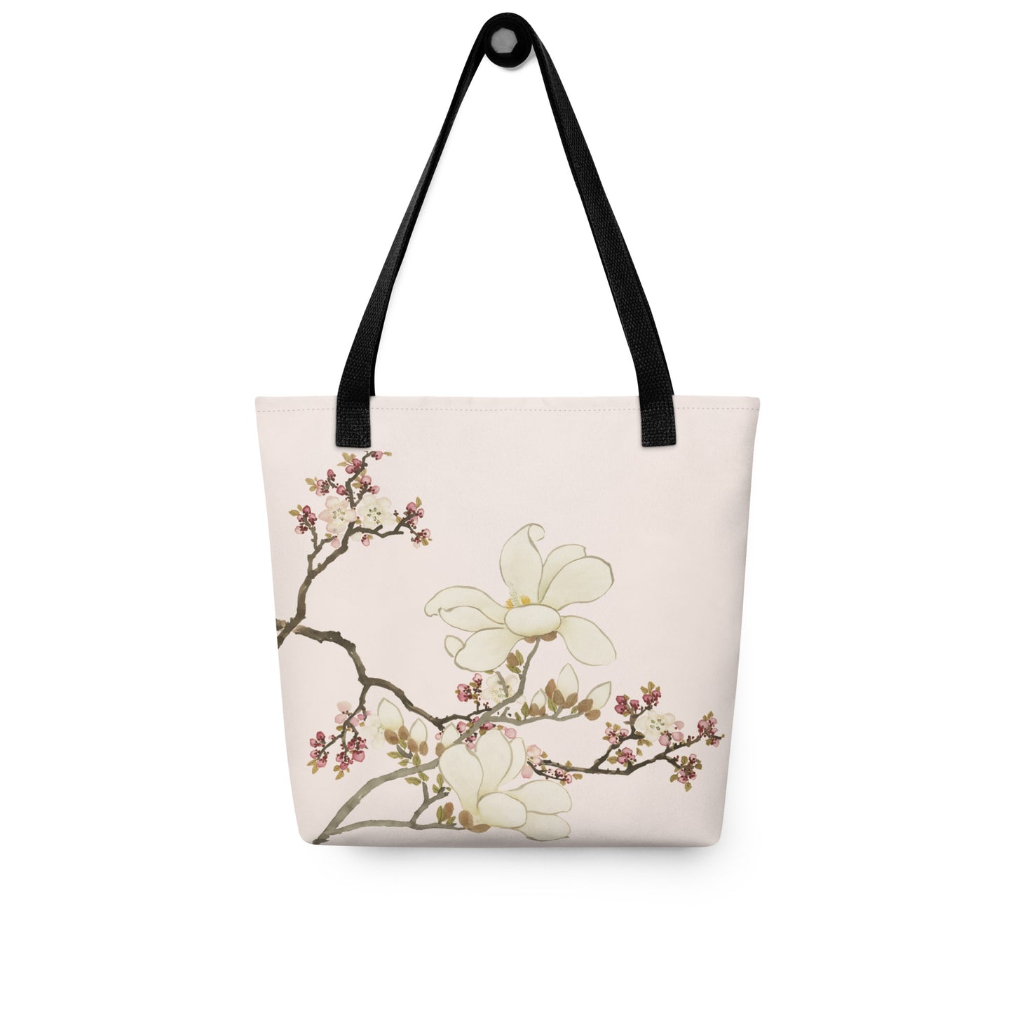 The Spirit of Flowers in Twelve Months｜Apricot and Lily Magnolia in Blossom｜Tote bag｜Fish belly white