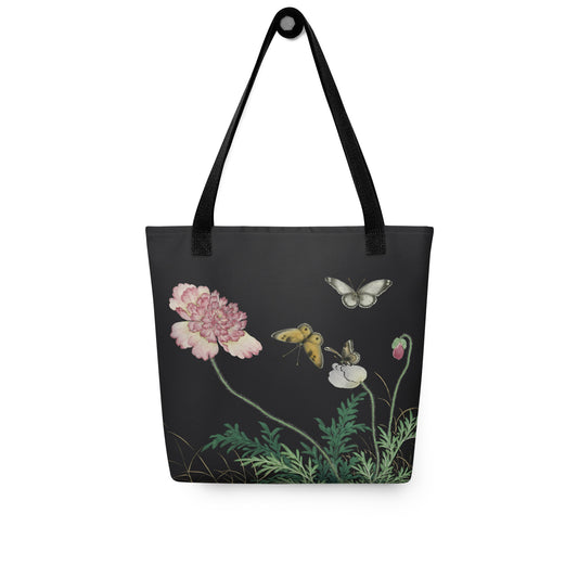 Cats And Butterflies Of Longevity｜Butterflies amidst the Blooming Poppies｜Tote bag