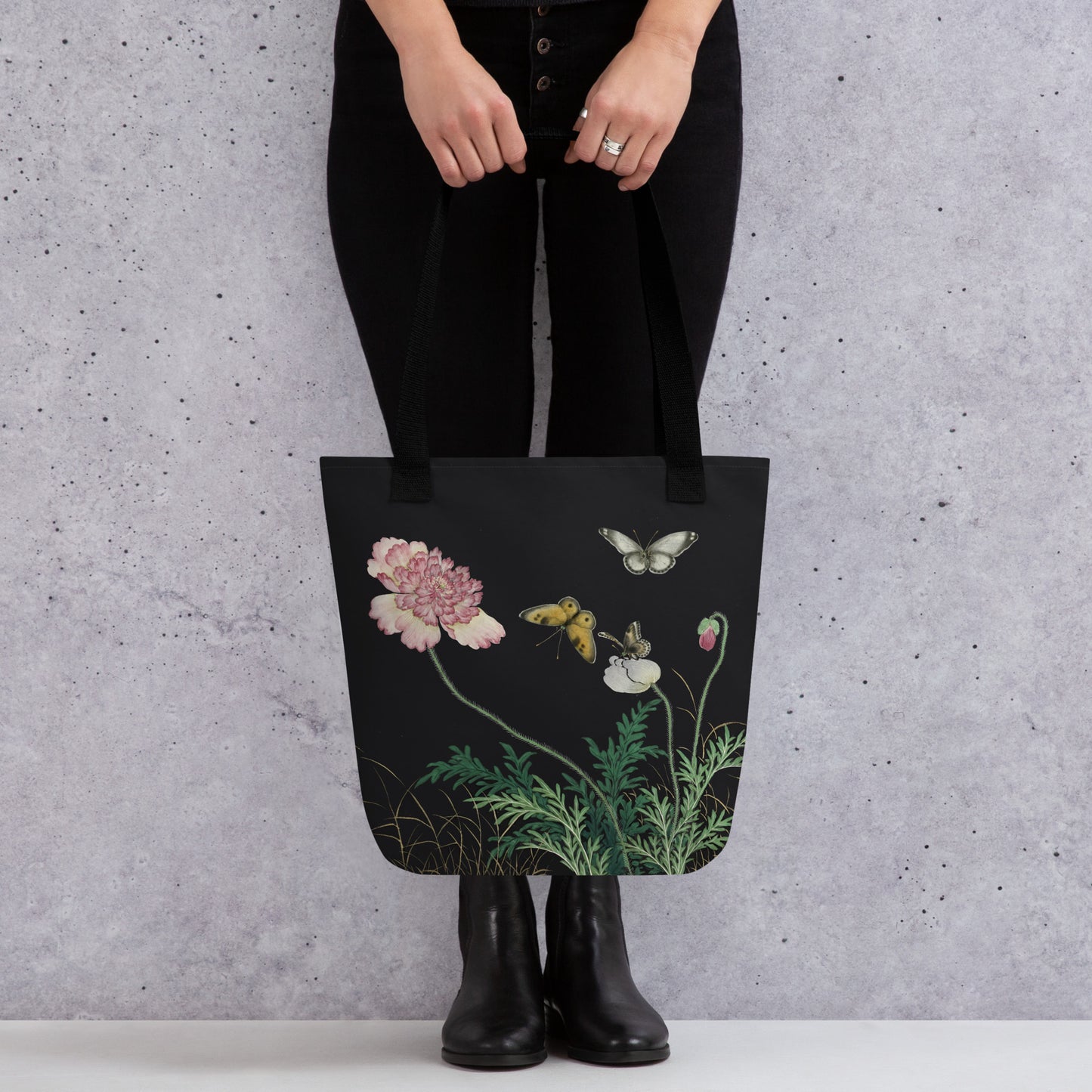 Cats And Butterflies Of Longevity｜Butterflies amidst the Blooming Poppies｜Tote bag