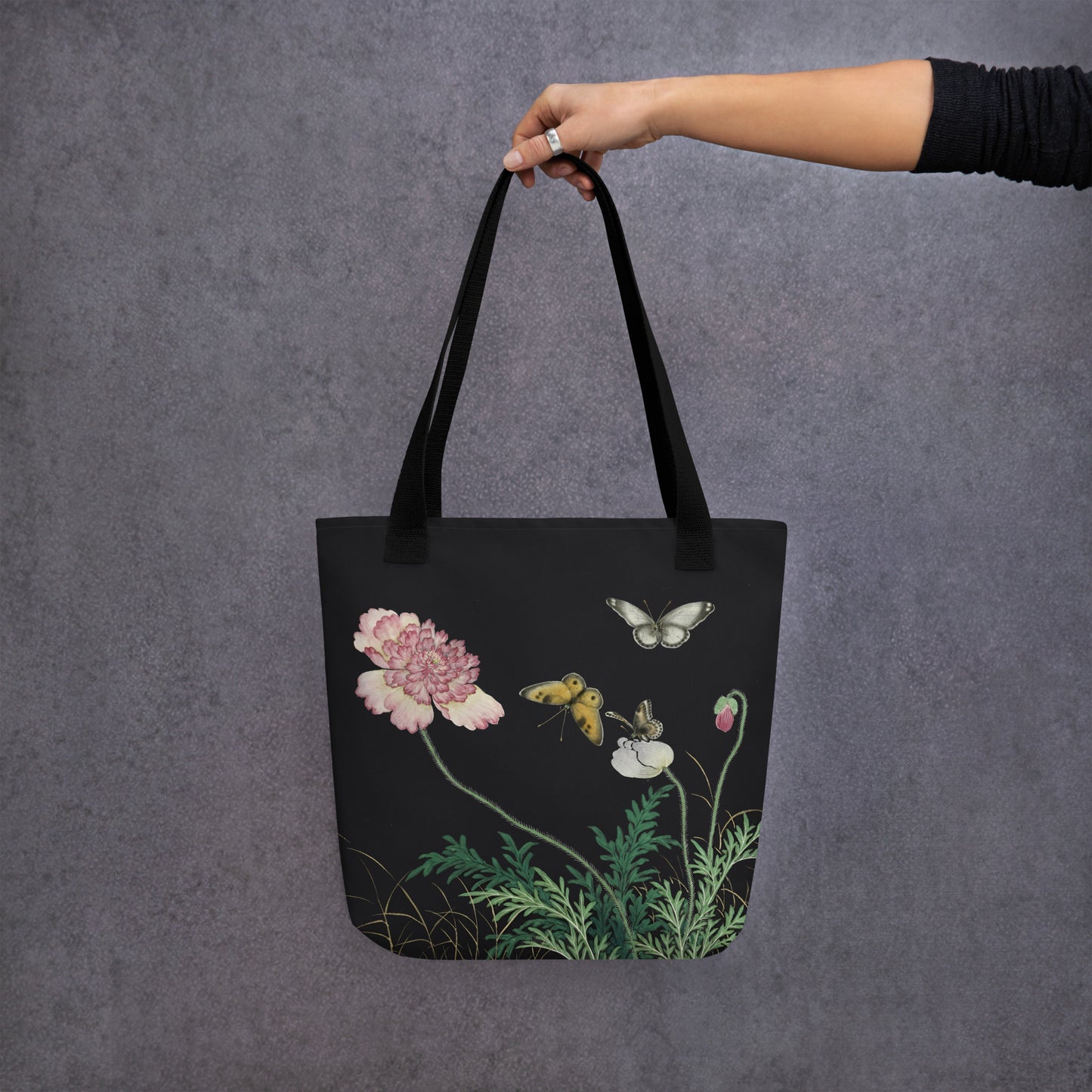 Cats And Butterflies Of Longevity｜Butterflies amidst the Blooming Poppies｜Tote bag