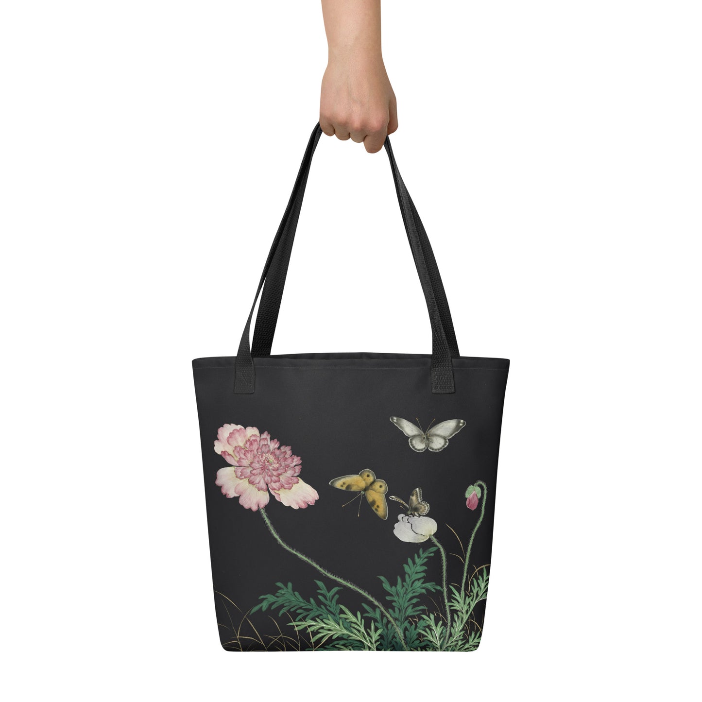 Cats And Butterflies Of Longevity｜Butterflies amidst the Blooming Poppies｜Tote bag