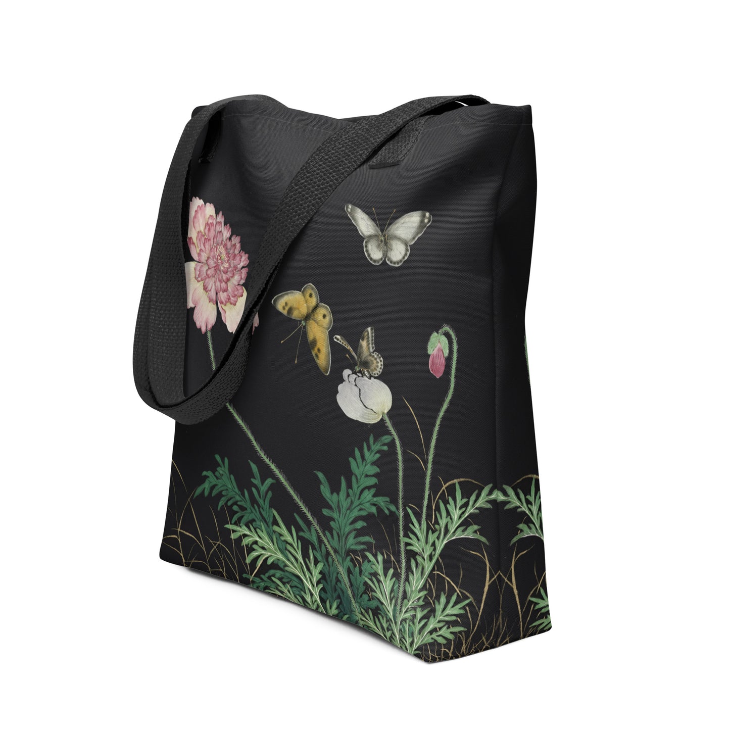 Cats And Butterflies Of Longevity｜Butterflies amidst the Blooming Poppies｜Tote bag