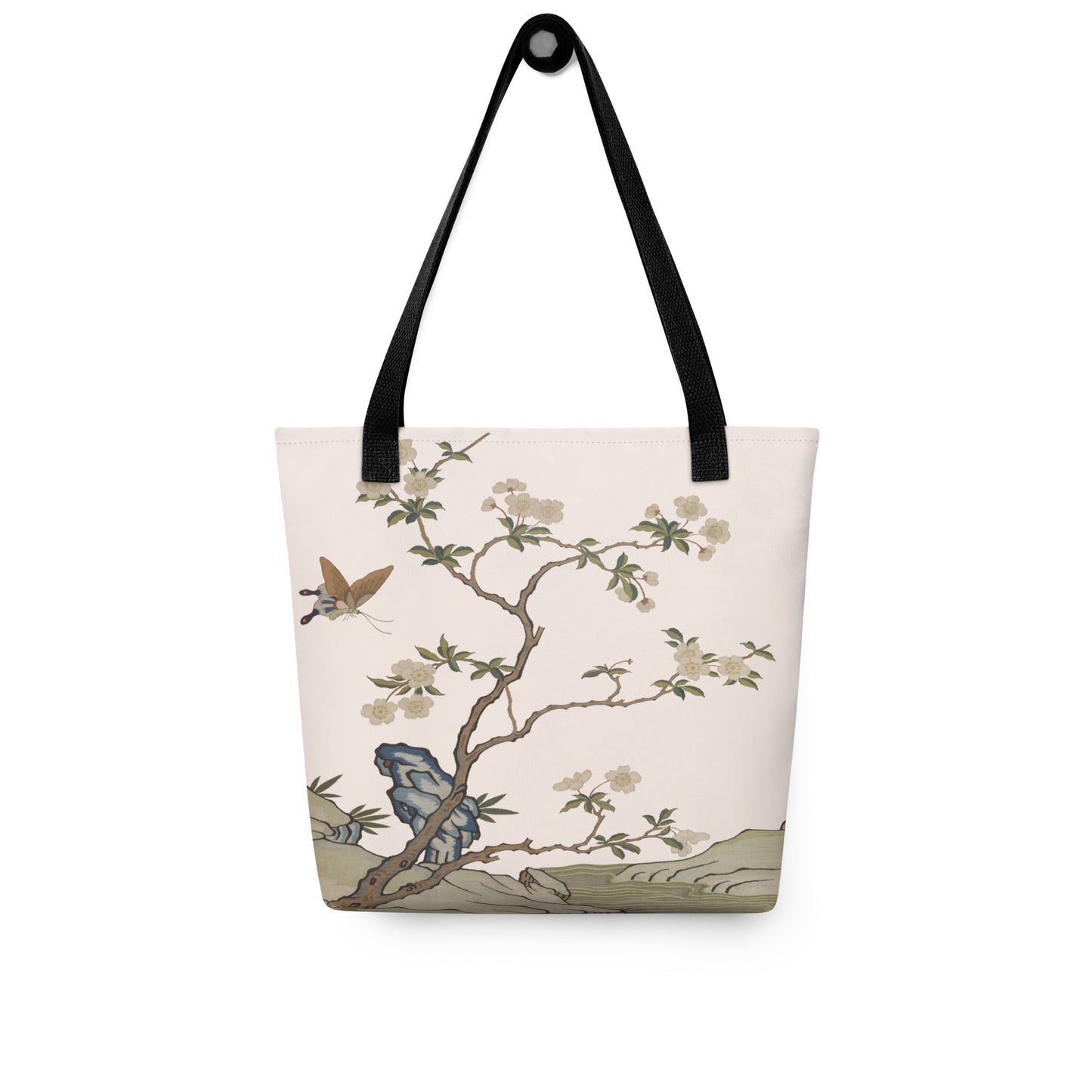 タペストリーの花｜Plum Blossoms and Butterfly｜Tote bag｜Fish belly white