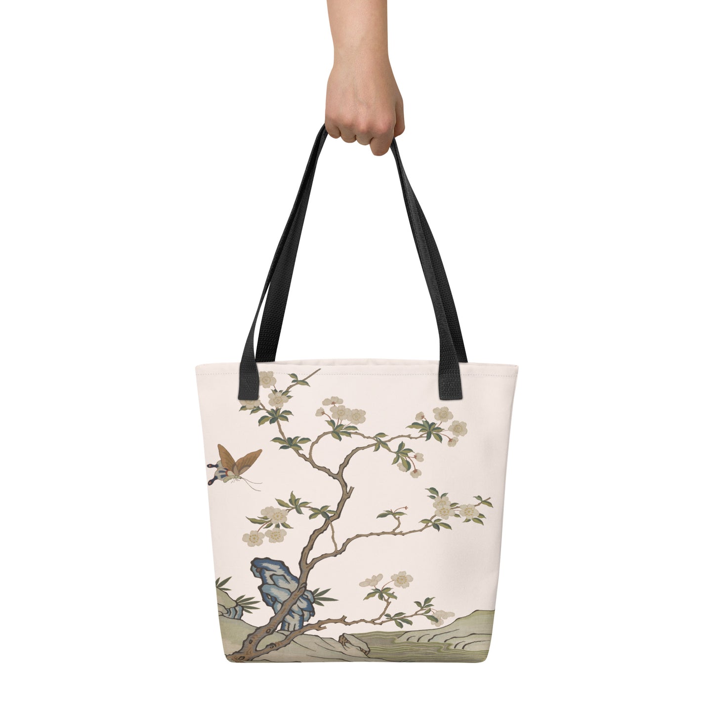 Kesi Flower Album｜Plum Blossoms and Butterfly｜Tote bag｜Fish belly white