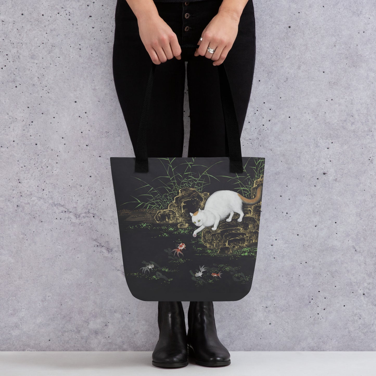 Cats And Butterflies Of Longevity｜Cat with Fish and Aquatic Plants｜Tote bag