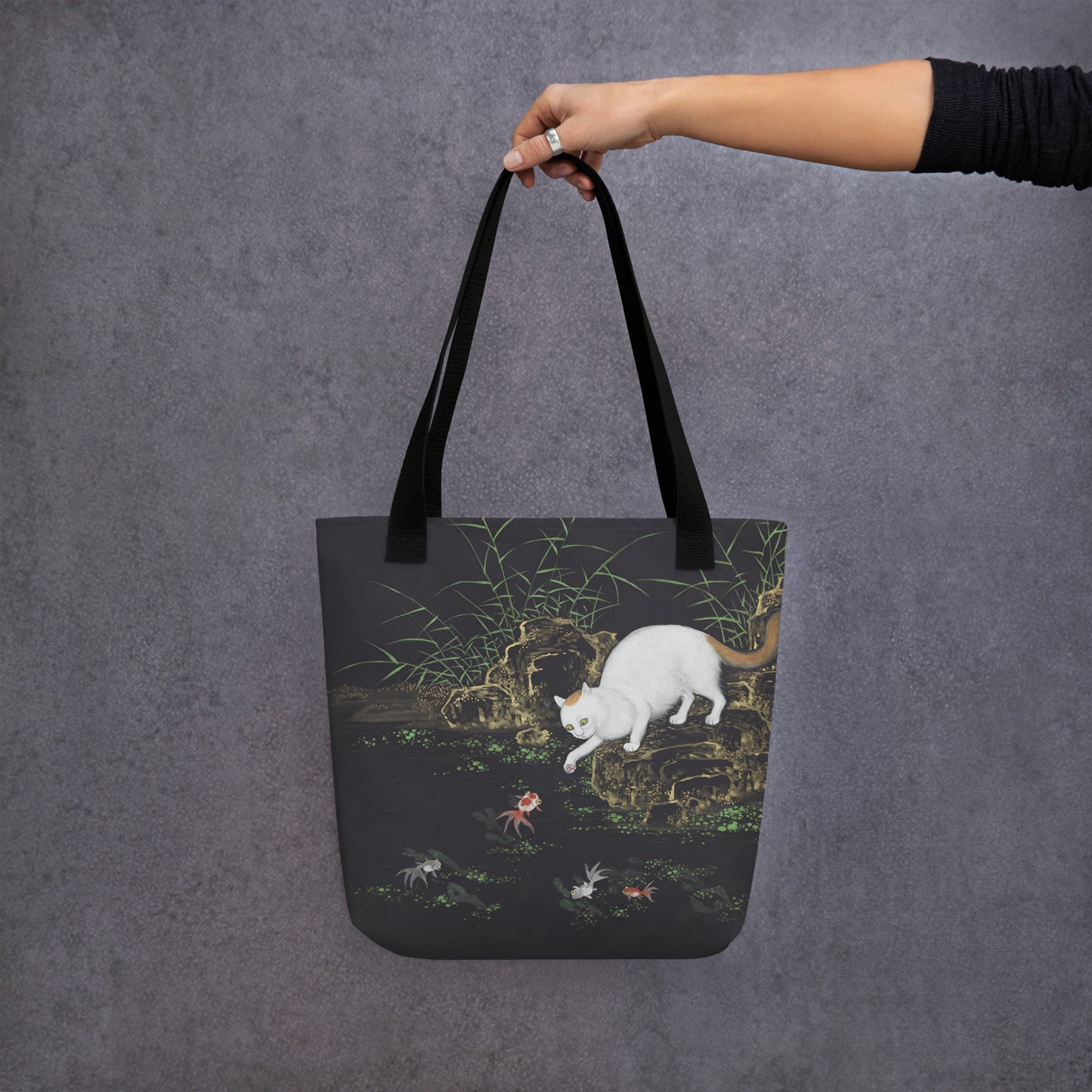 Cats And Butterflies Of Longevity｜Cat with Fish and Aquatic Plants｜Tote bag