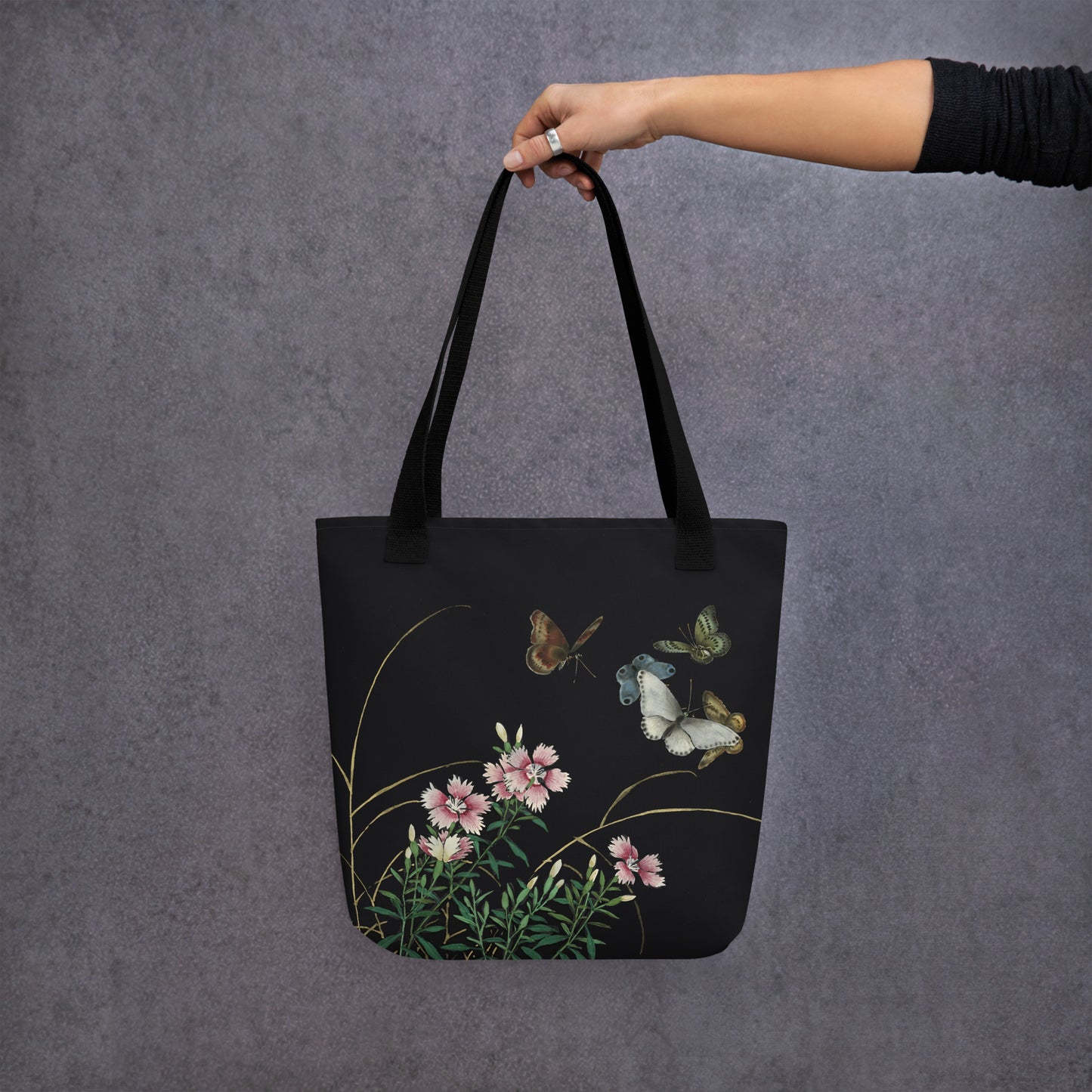 Cats And Butterflies Of Longevity｜Butterflies and the Blooming Red-flowered Catchfly｜Tote bag