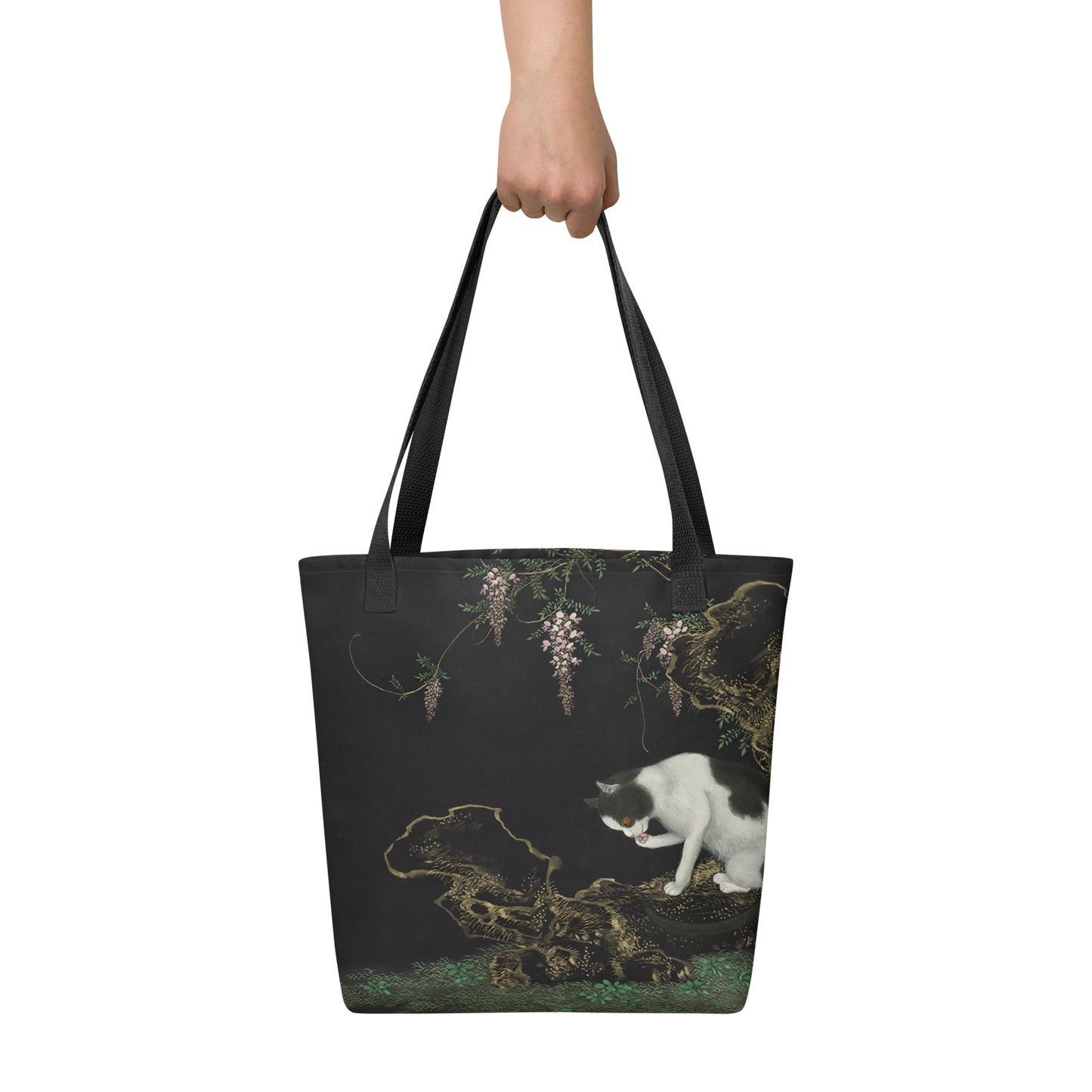 Cats And Butterflies Of Longevity｜A Cat by the Blooming Wisteria｜Tote bag