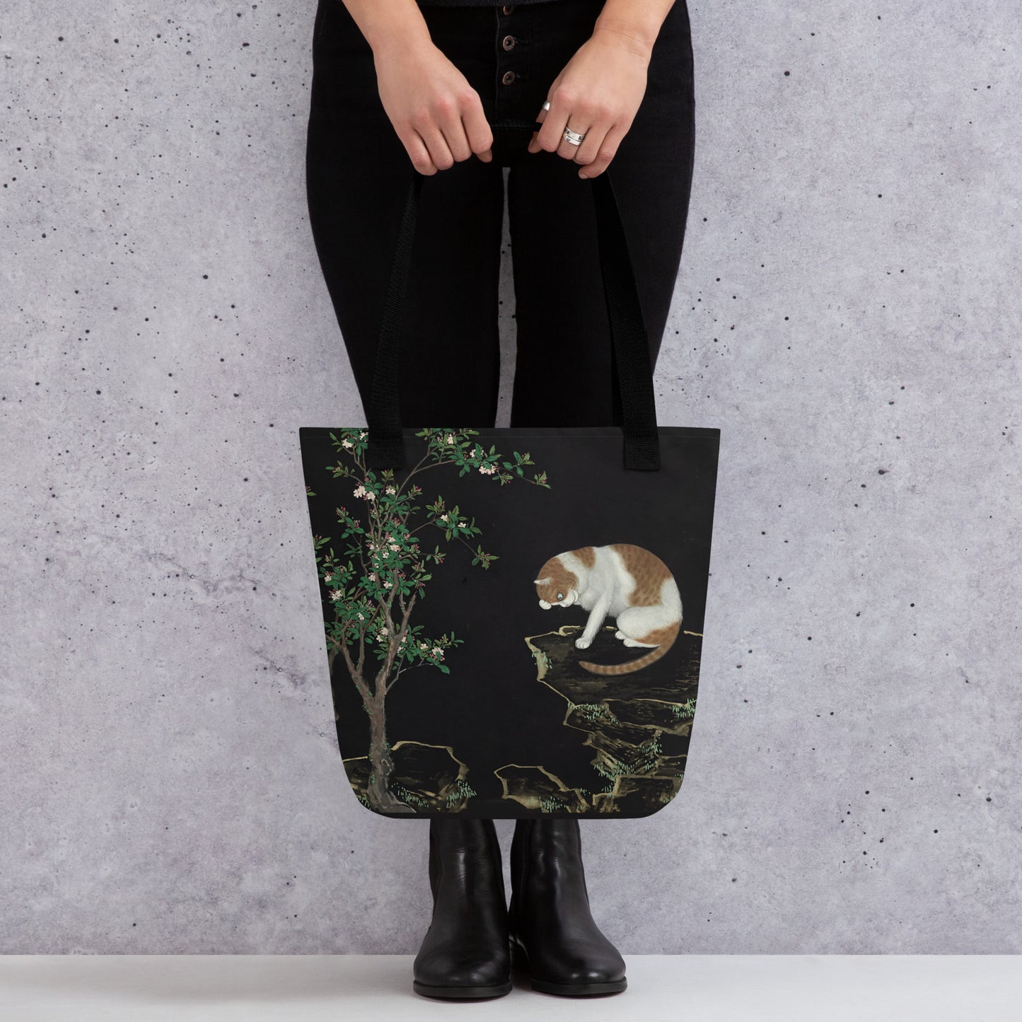 Cats And Butterflies Of Longevity｜A Cat by the Crab Apple Trees in Blossom｜Tote bag