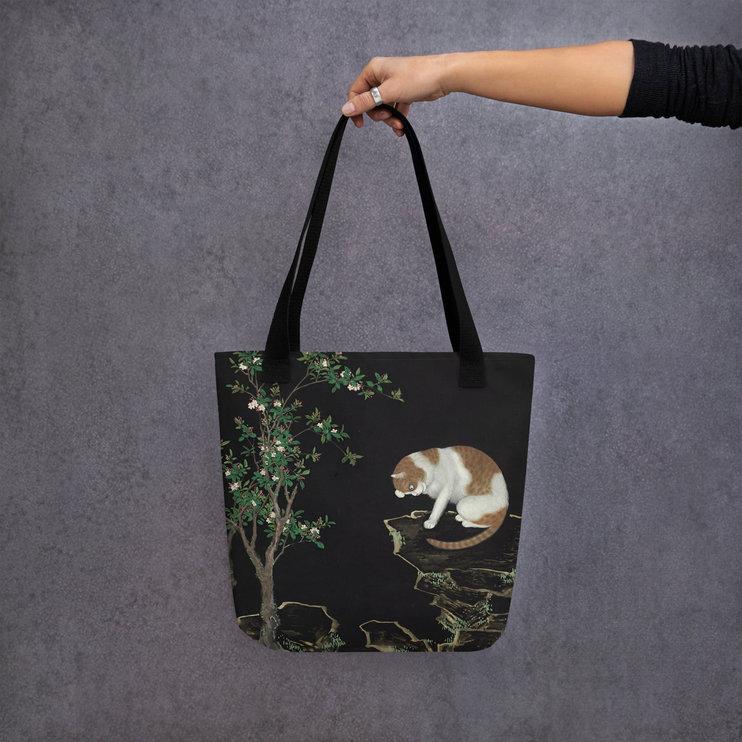 Cats And Butterflies Of Longevity｜A Cat by the Crab Apple Trees in Blossom｜Tote bag