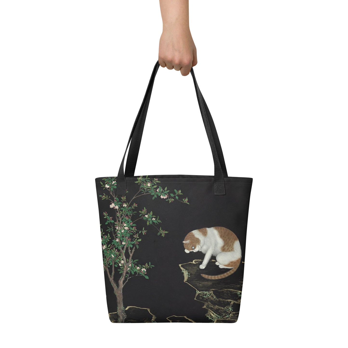 Cats And Butterflies Of Longevity｜A Cat by the Crab Apple Trees in Blossom｜Tote bag