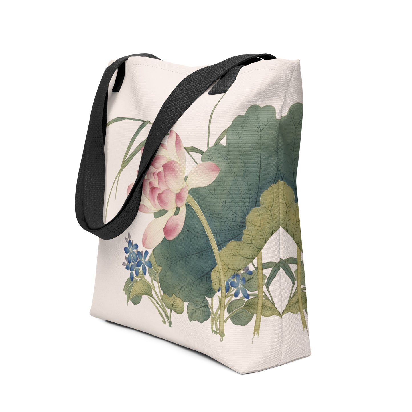 The Spirit of Flowers in Twelve Months｜Lotus in Bloom｜Tote bag｜Fish belly white