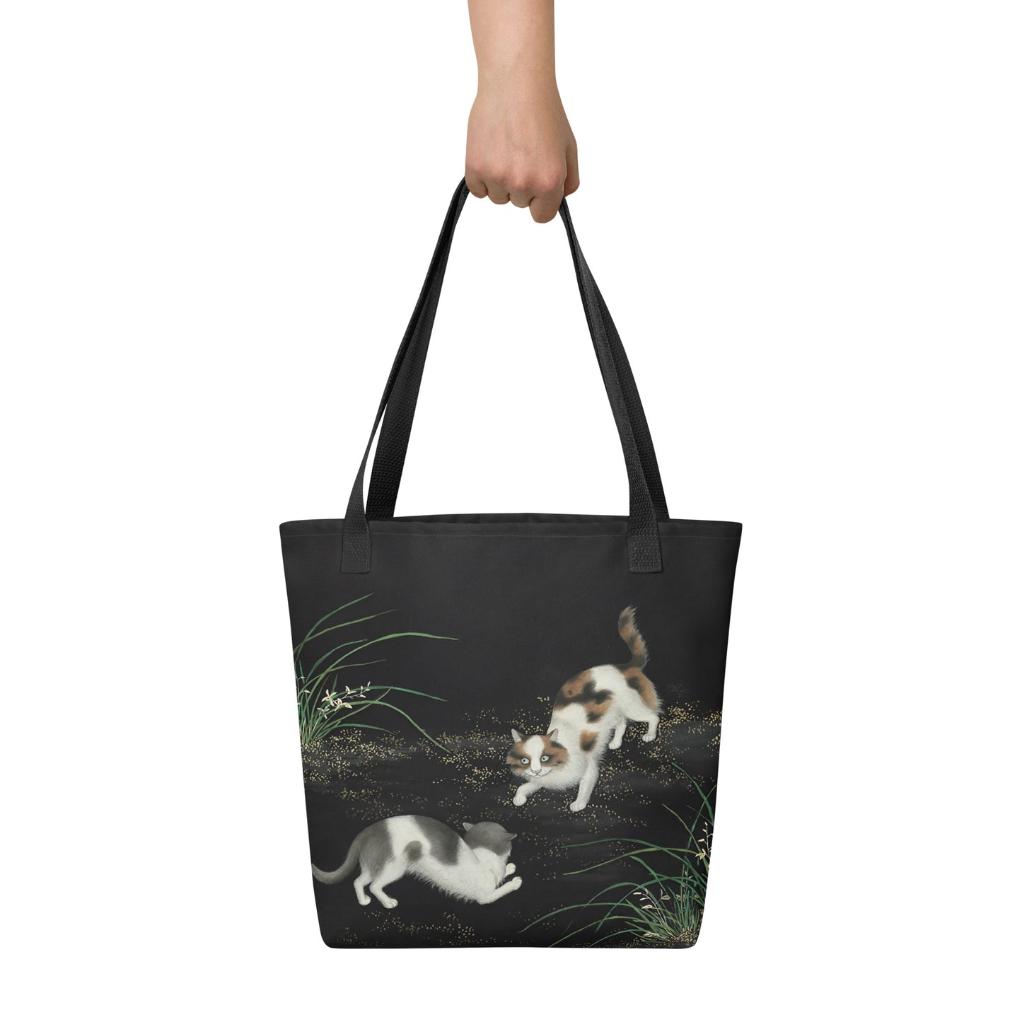 Cats And Butterflies Of Longevity｜Two Cats amidst the Orchids in Bloom｜Tote bag