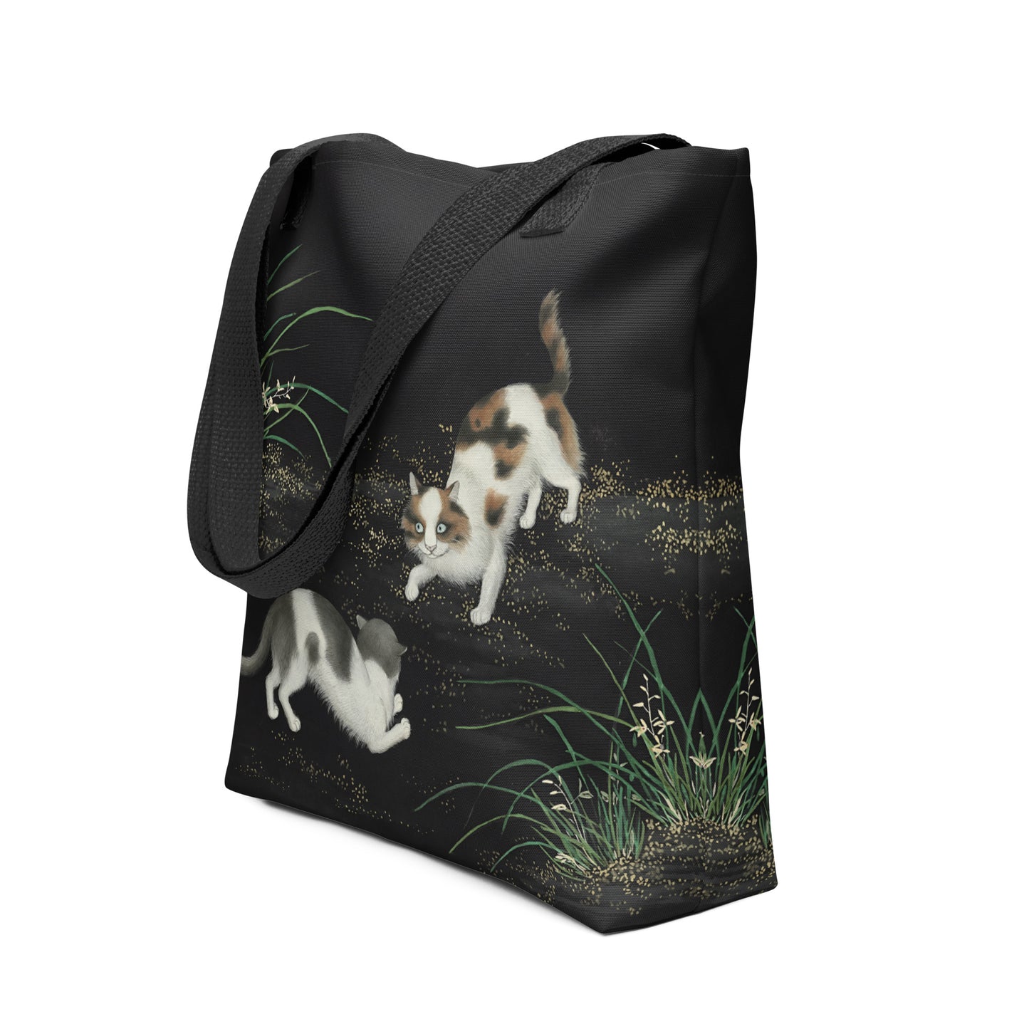 Cats And Butterflies Of Longevity｜Two Cats amidst the Orchids in Bloom｜Tote bag