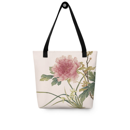 The Spirit of Flowers in Twelve Months｜Orchid and Tree Peony in Bloom｜Tote bag｜Fish belly white