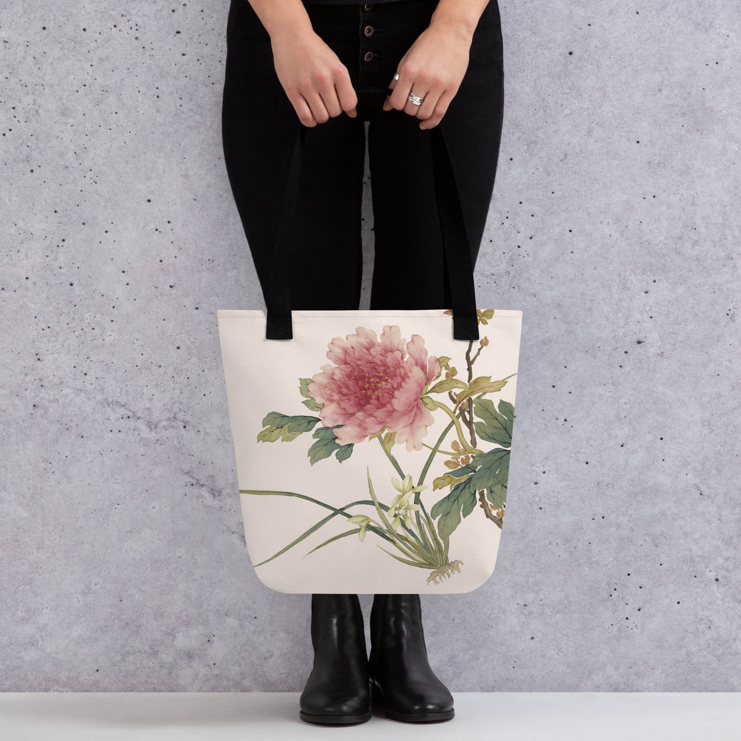 The Spirit of Flowers in Twelve Months｜Orchid and Tree Peony in Bloom｜Tote bag｜Fish belly white