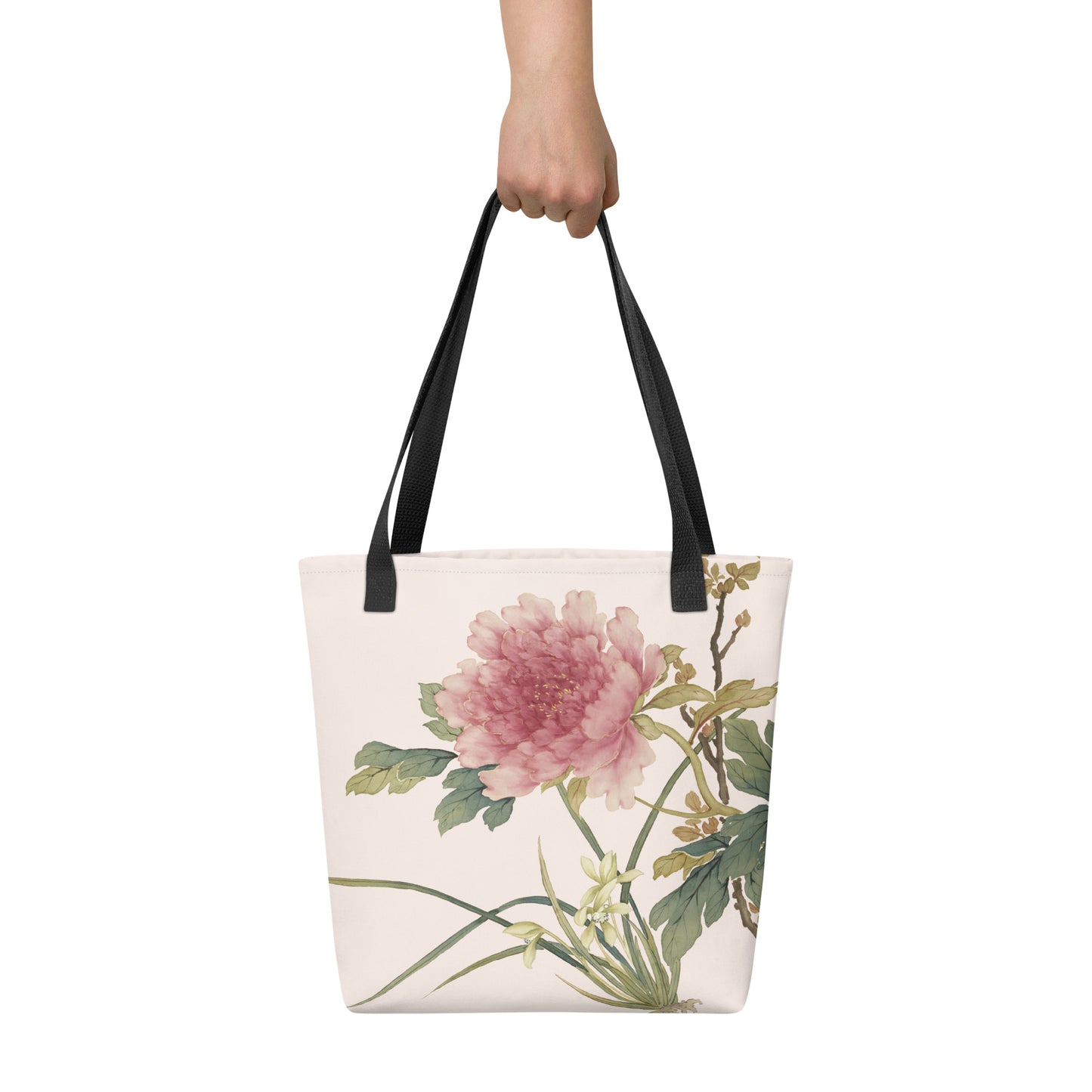 The Spirit of Flowers in Twelve Months｜Orchid and Tree Peony in Bloom｜Tote bag｜Fish belly white