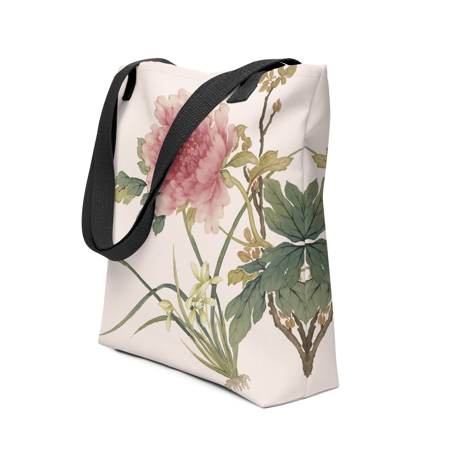 The Spirit of Flowers in Twelve Months｜Orchid and Tree Peony in Bloom｜Tote bag｜Fish belly white