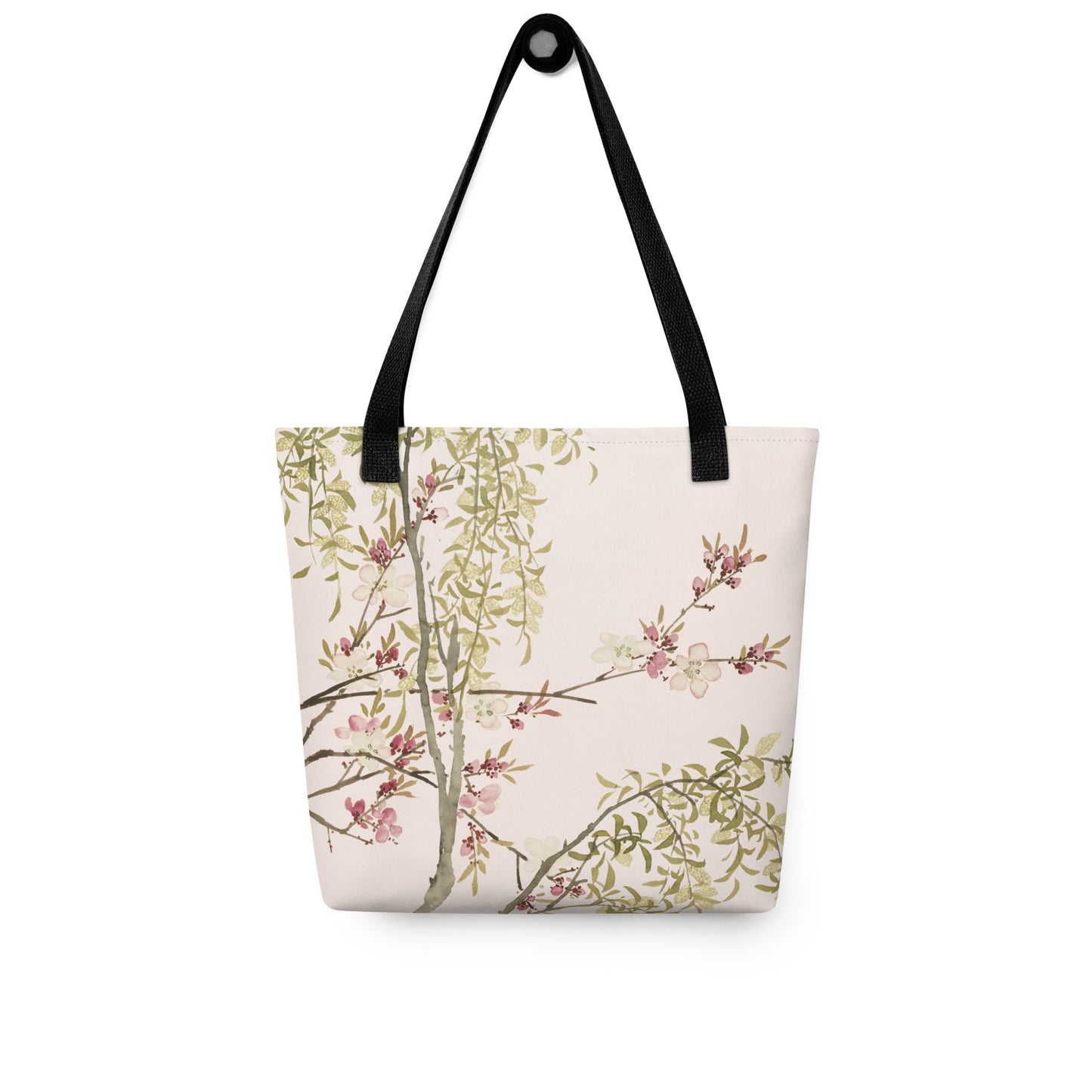 The Spirit of Flowers in Twelve Months｜Willow and Peach Blossom｜Tote bag｜Fish belly white