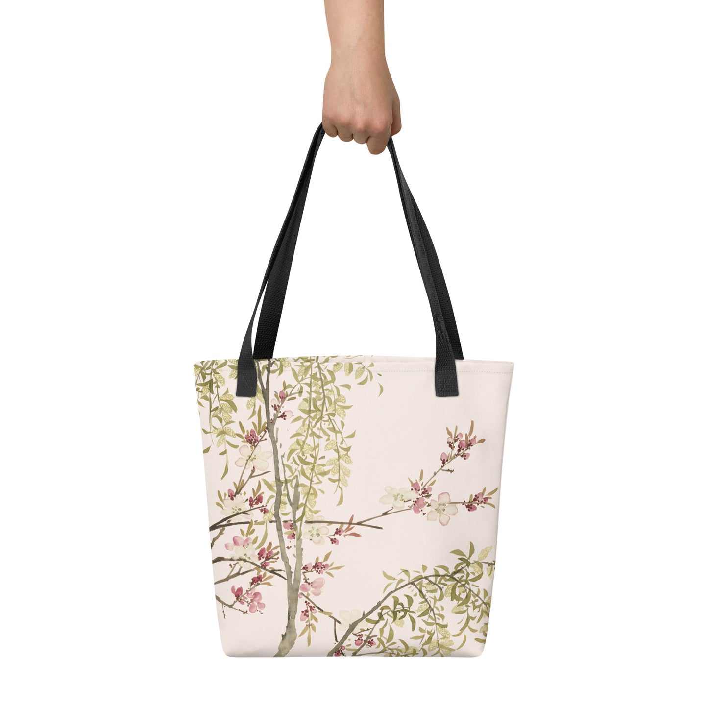 The Spirit of Flowers in Twelve Months｜Willow and Peach Blossom｜Tote bag｜Fish belly white