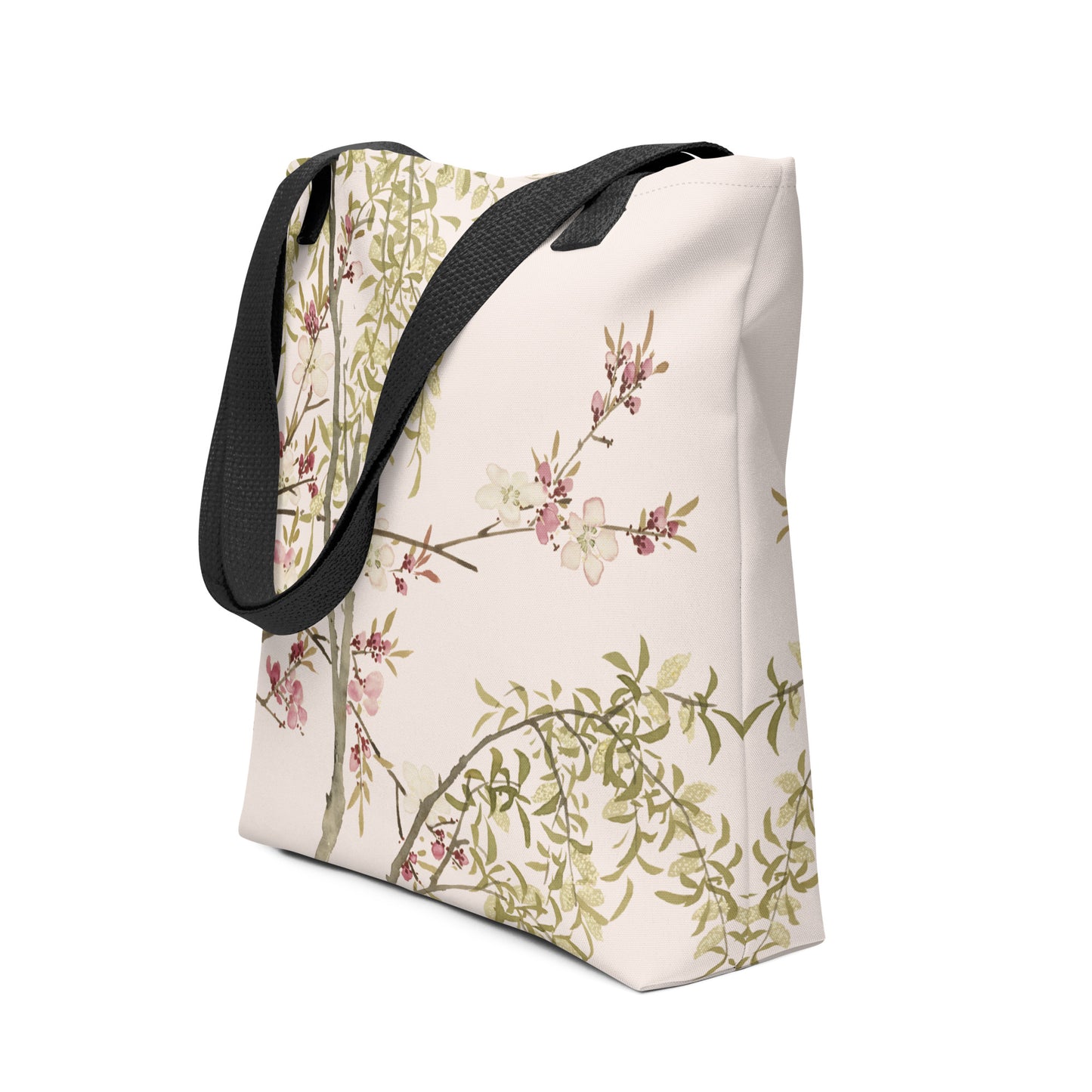 The Spirit of Flowers in Twelve Months｜Willow and Peach Blossom｜Tote bag｜Fish belly white