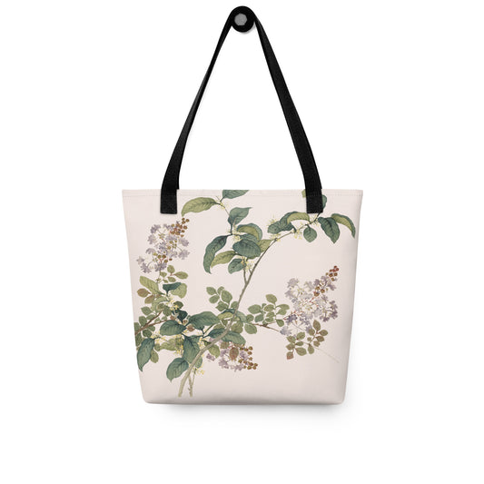 The Spirit of Flowers in Twelve Months｜Osmanthus and Crape Myrtle in Bloom｜Tote bag｜Fish belly white