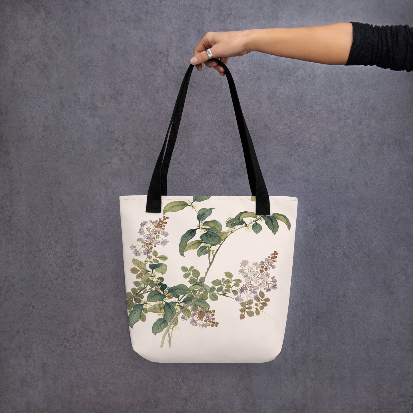 The Spirit of Flowers in Twelve Months｜Osmanthus and Crape Myrtle in Bloom｜Tote bag｜Fish belly white