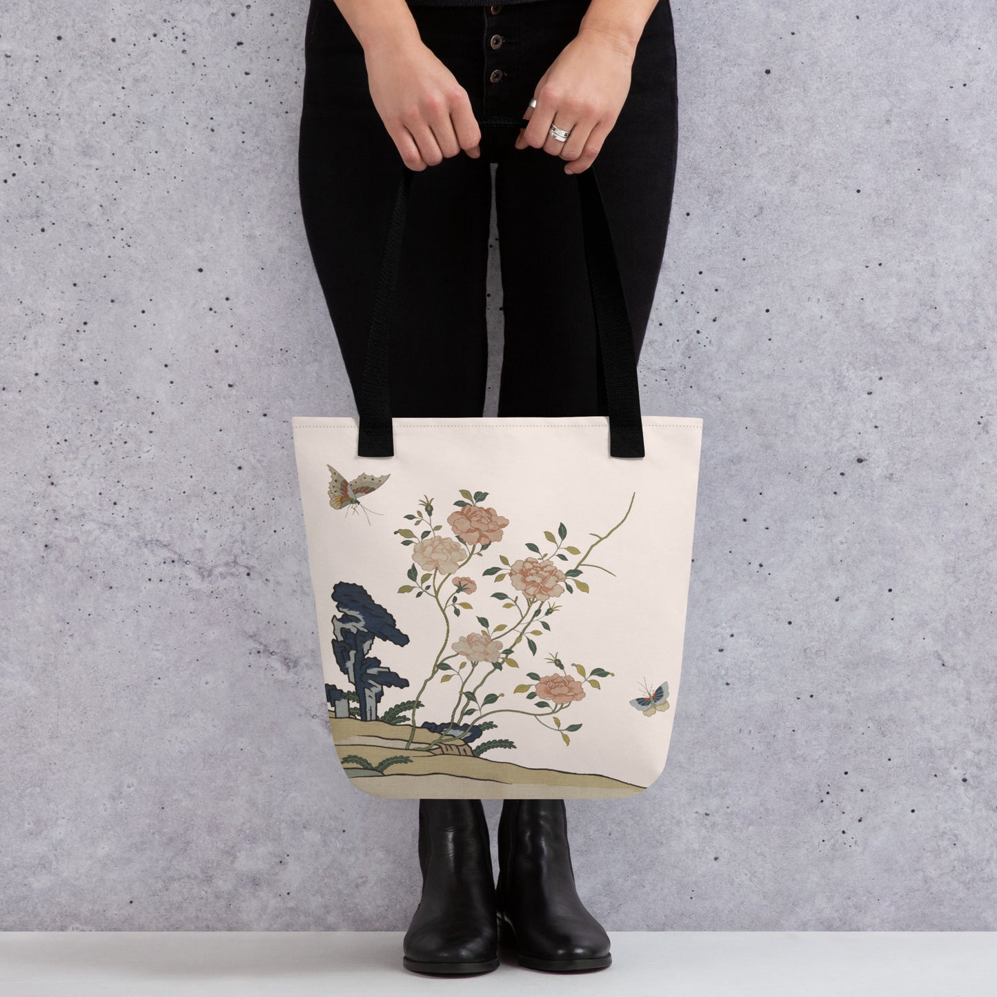 Kesi Flower Album｜Red Roses｜Tote bag｜Fish belly white