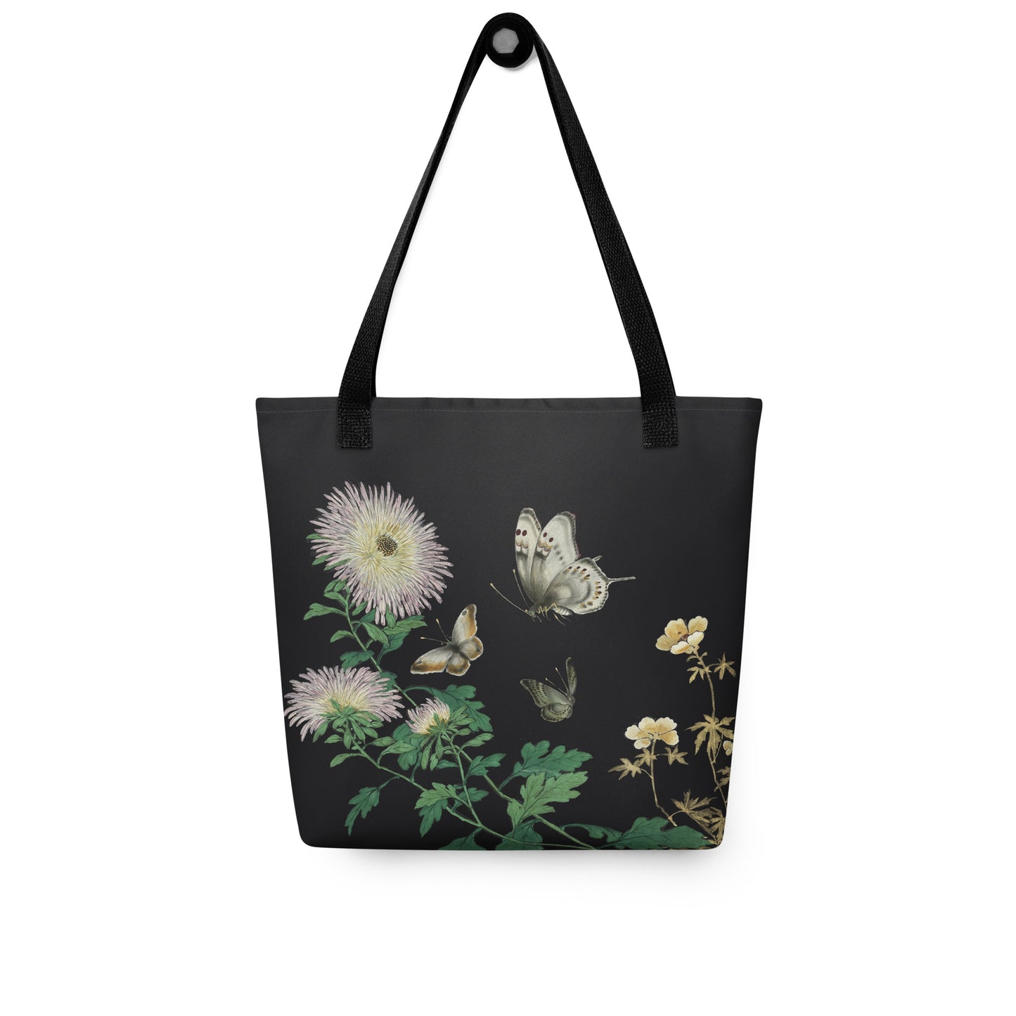 Cats And Butterflies Of Longevity｜Butterflies amidst the Blooming Chrysanthemum and Okra｜Tote bag