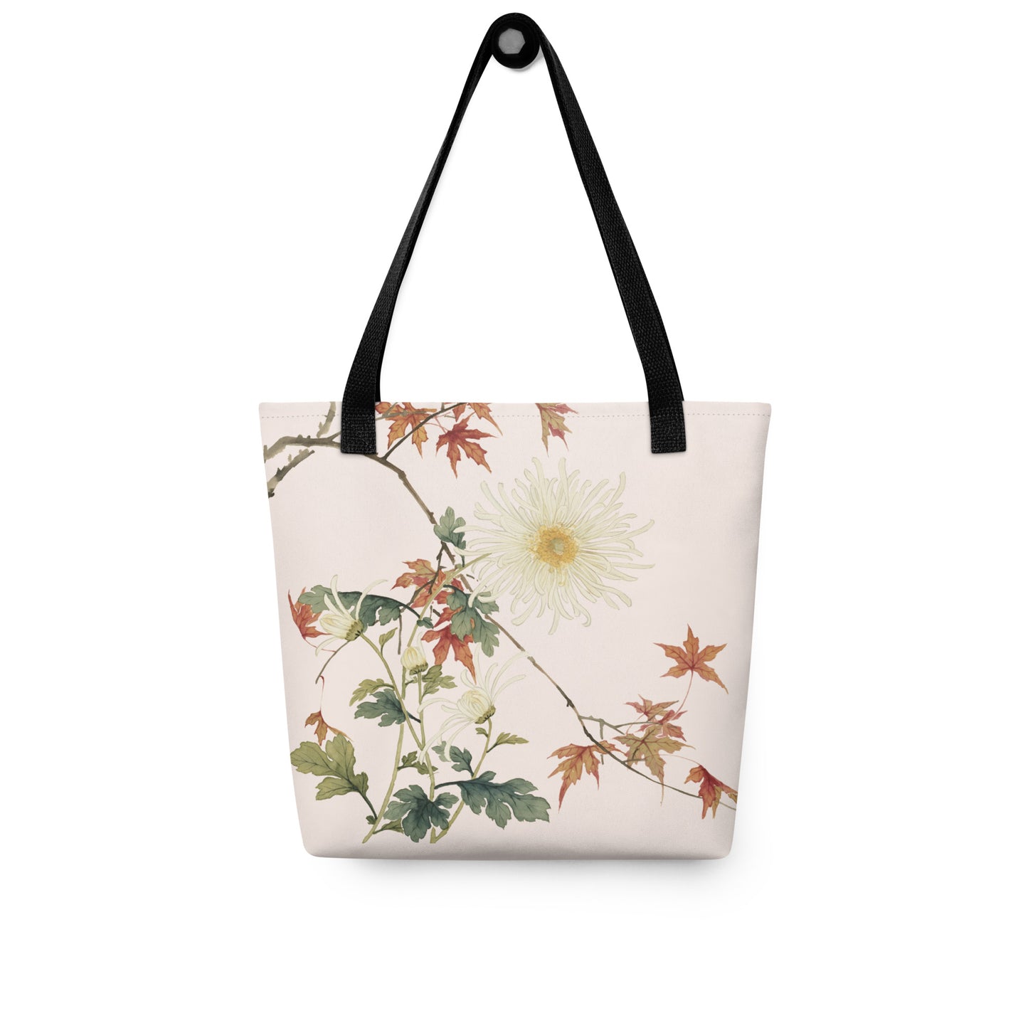 The Spirit of Flowers in Twelve Months｜Blooming Chrysanthemum and Maple Leaves｜Tote bag｜Fish belly white