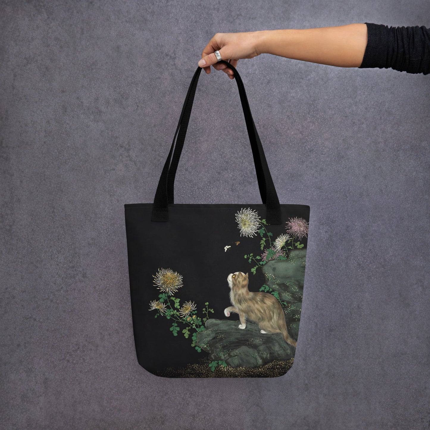 Cats And Butterflies Of Longevity｜A Cat amidst the Chrysanthemum in Bloom｜Tote bag