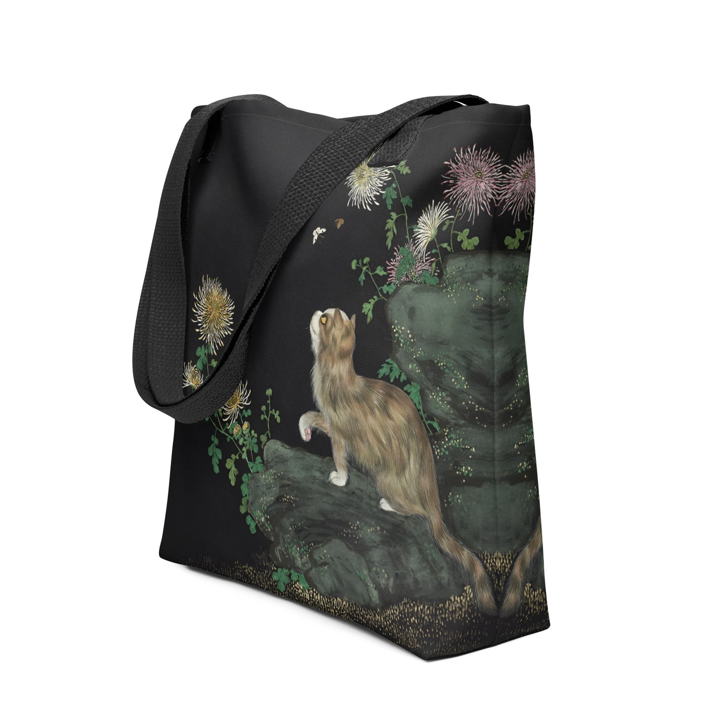 Cats And Butterflies Of Longevity｜A Cat amidst the Chrysanthemum in Bloom｜Tote bag