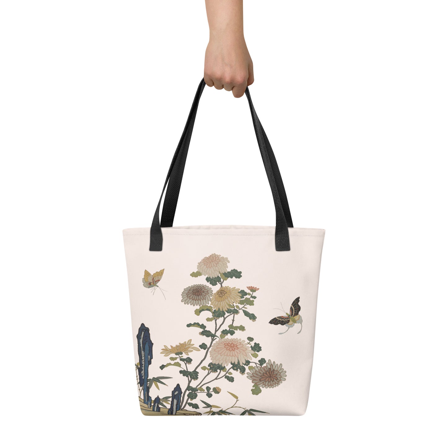 Kesi Flower Album｜Chrysanthemums and Butterflies｜Tote bag｜Fish belly white