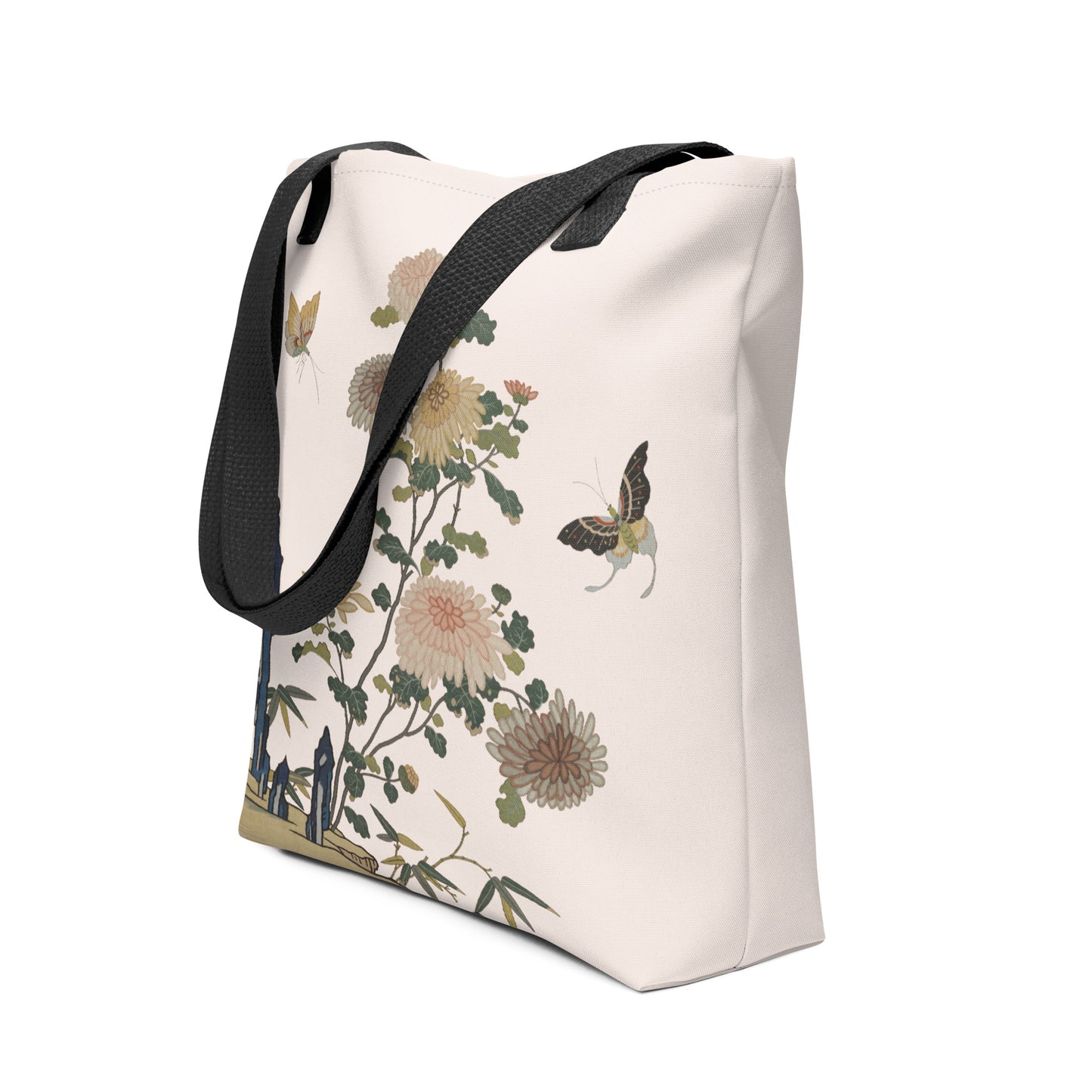 Kesi Flower Album｜Chrysanthemums and Butterflies｜Tote bag｜Fish belly white