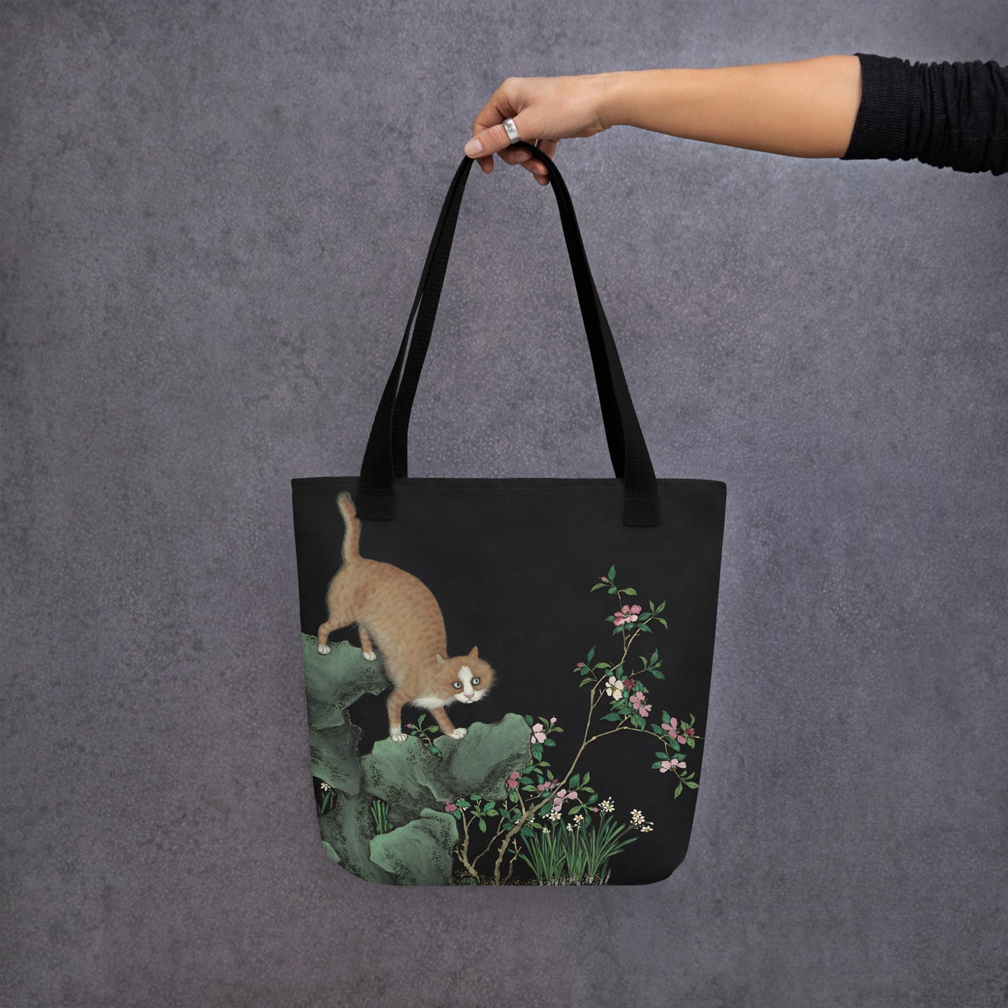 Cats And Butterflies Of Longevity｜A Cat by the Narcissus in Bloom｜Tote bag