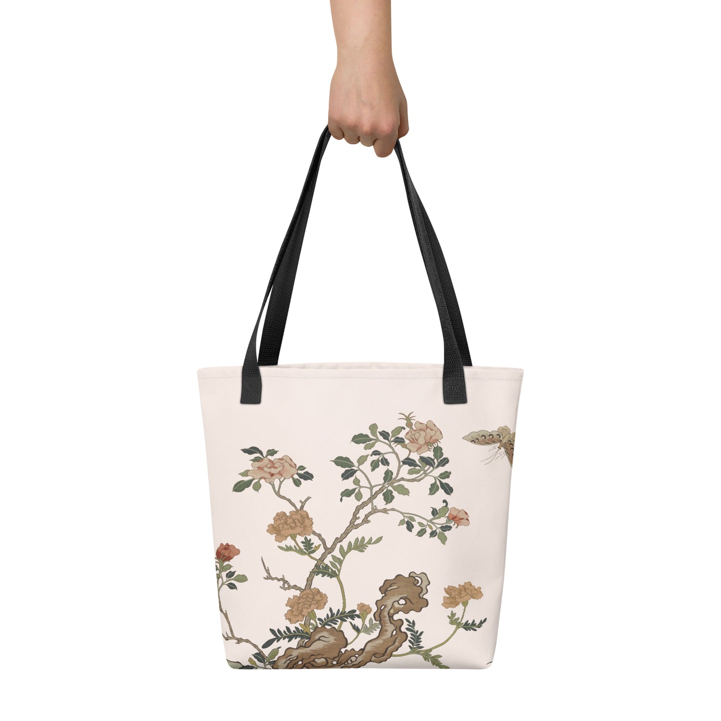 Kesi Flower Album｜Camellia and Butterfly｜Tote bag｜Fish belly white