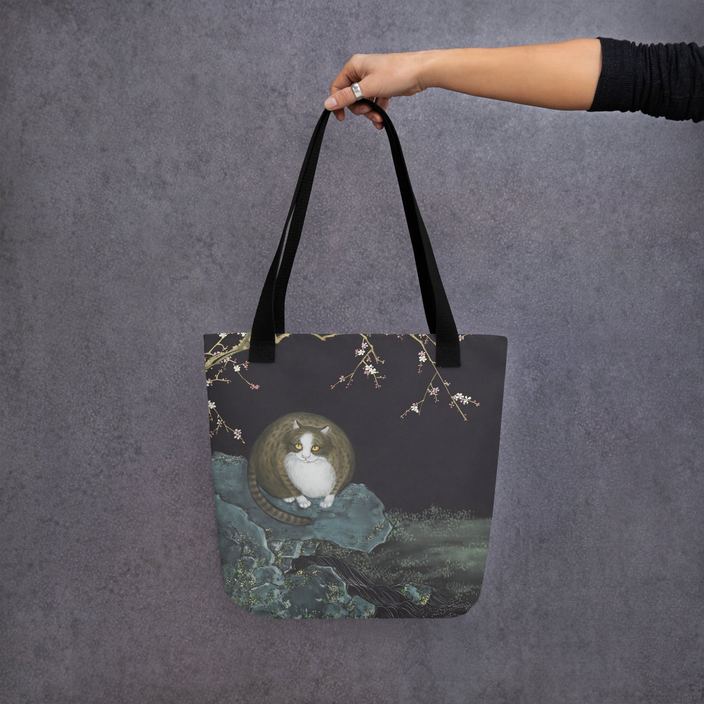 Cats And Butterflies Of Longevity｜A Cat amidst the Crimson Plum Blossom｜Tote bag