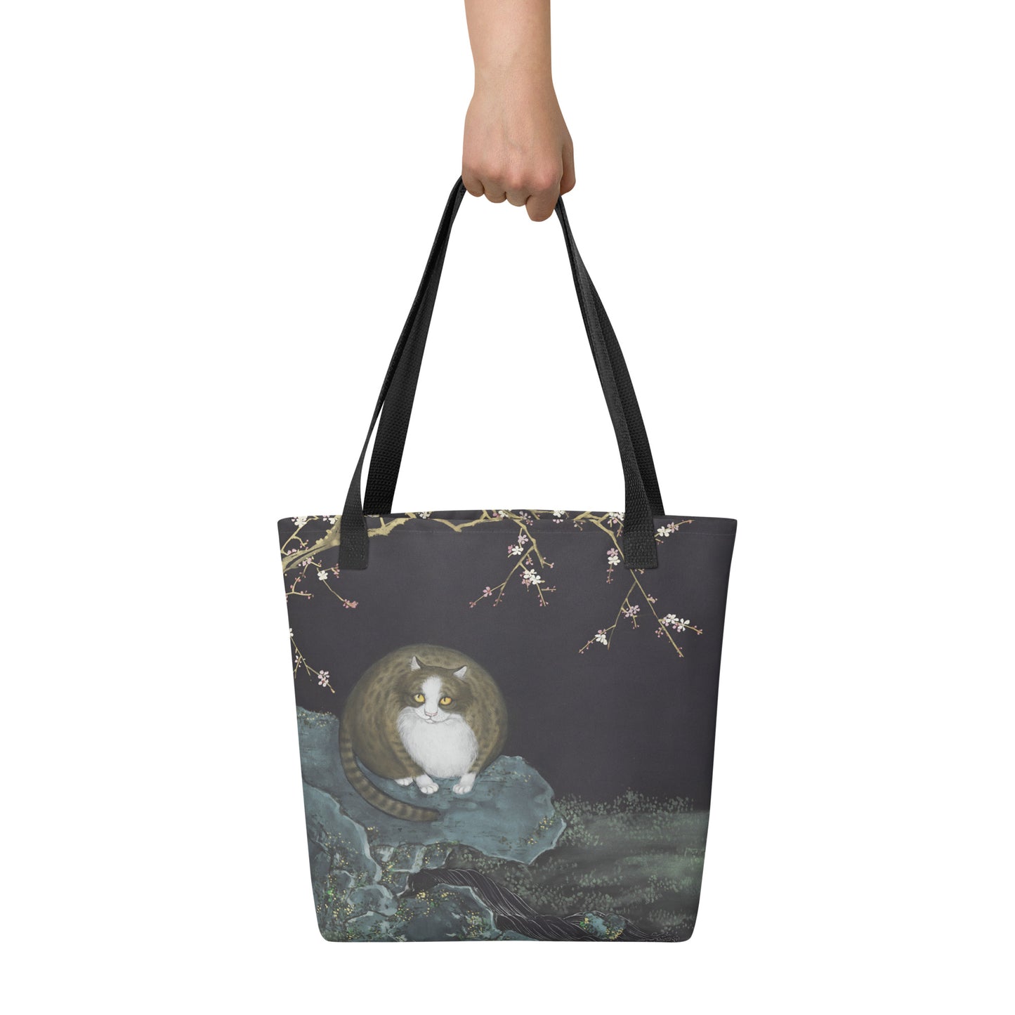 Cats And Butterflies Of Longevity｜A Cat amidst the Crimson Plum Blossom｜Tote bag